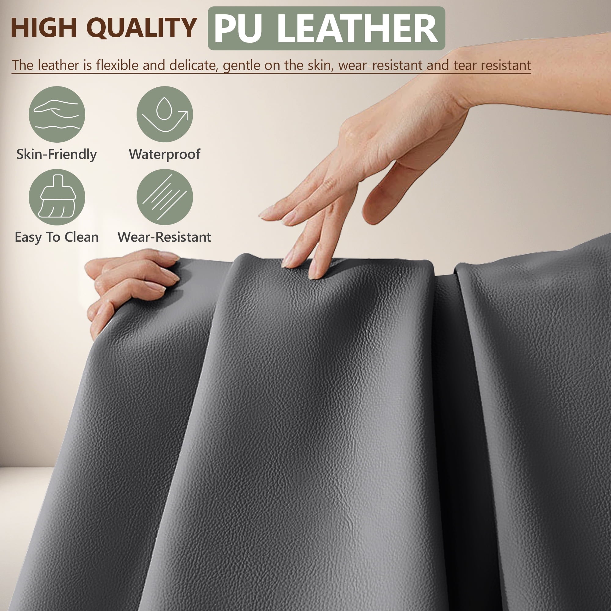 COOLHUT Big and Tall PU Leather Office Chair with Adjustable Headrest & Footrest, Executive Computer Desk Chair with 3D Adjustable Padded Armrest, Ergonomic Office Chair with Lumbar Support, Black