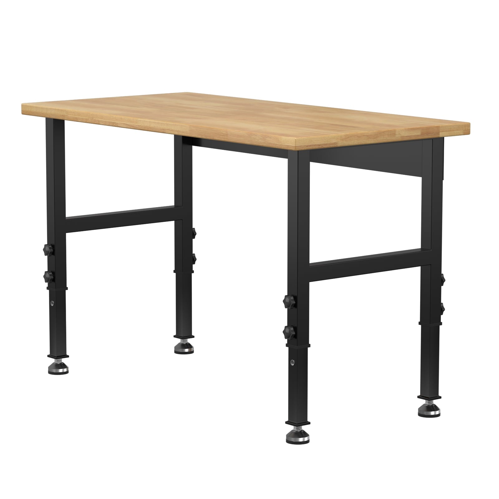 60 Adjustable Workbench,Heavy-Duty Work Table,3000 LBS Load Capacity Hardwood Workstation Outlets with Power strips and Wheels,for Workshop, Garage