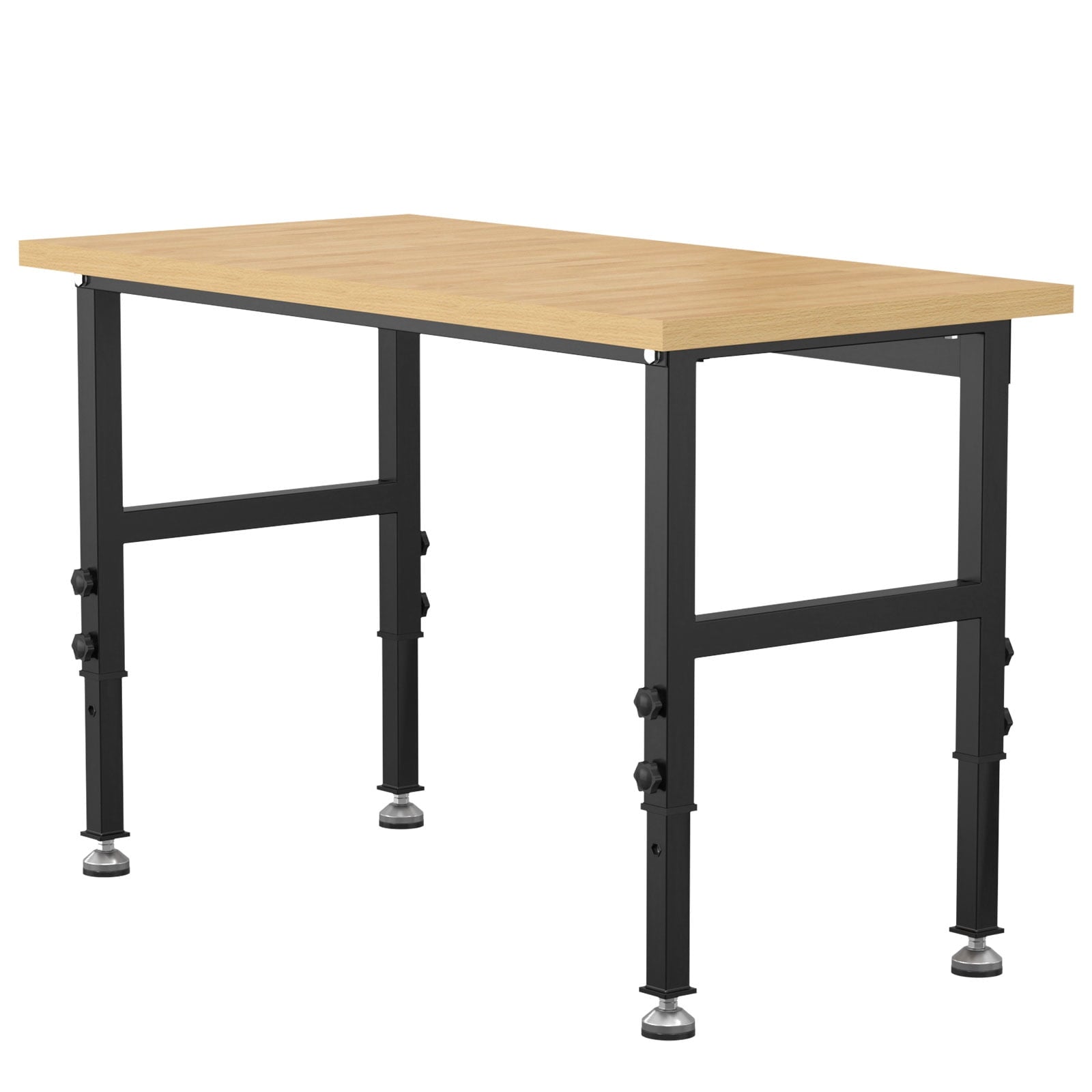60 Adjustable Workbench,Heavy-Duty Work Table,3000 LBS Load Capacity Hardwood Workstation Outlets with Power strips and Wheels,for Workshop, Garage