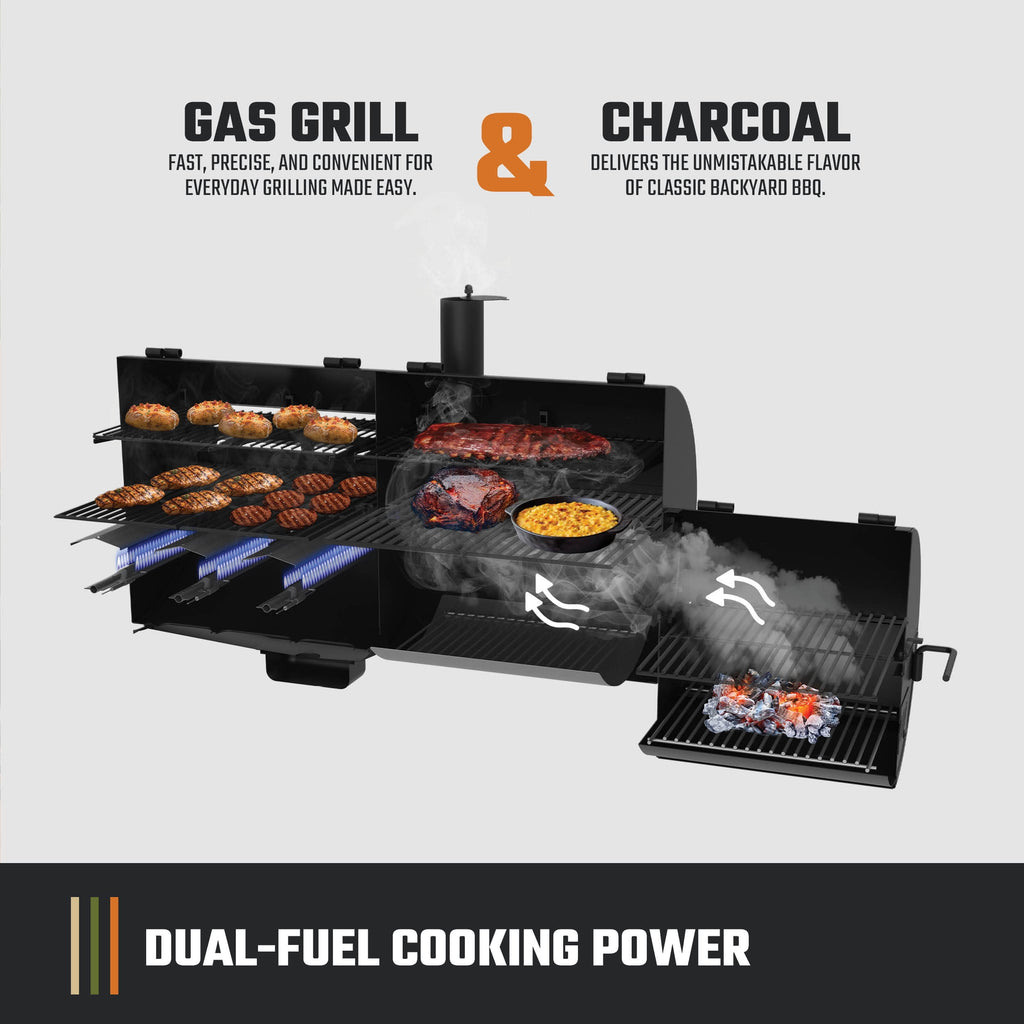 Oklahoma Joe's® Canyon Combo Gas Grill & Offset Smoker
