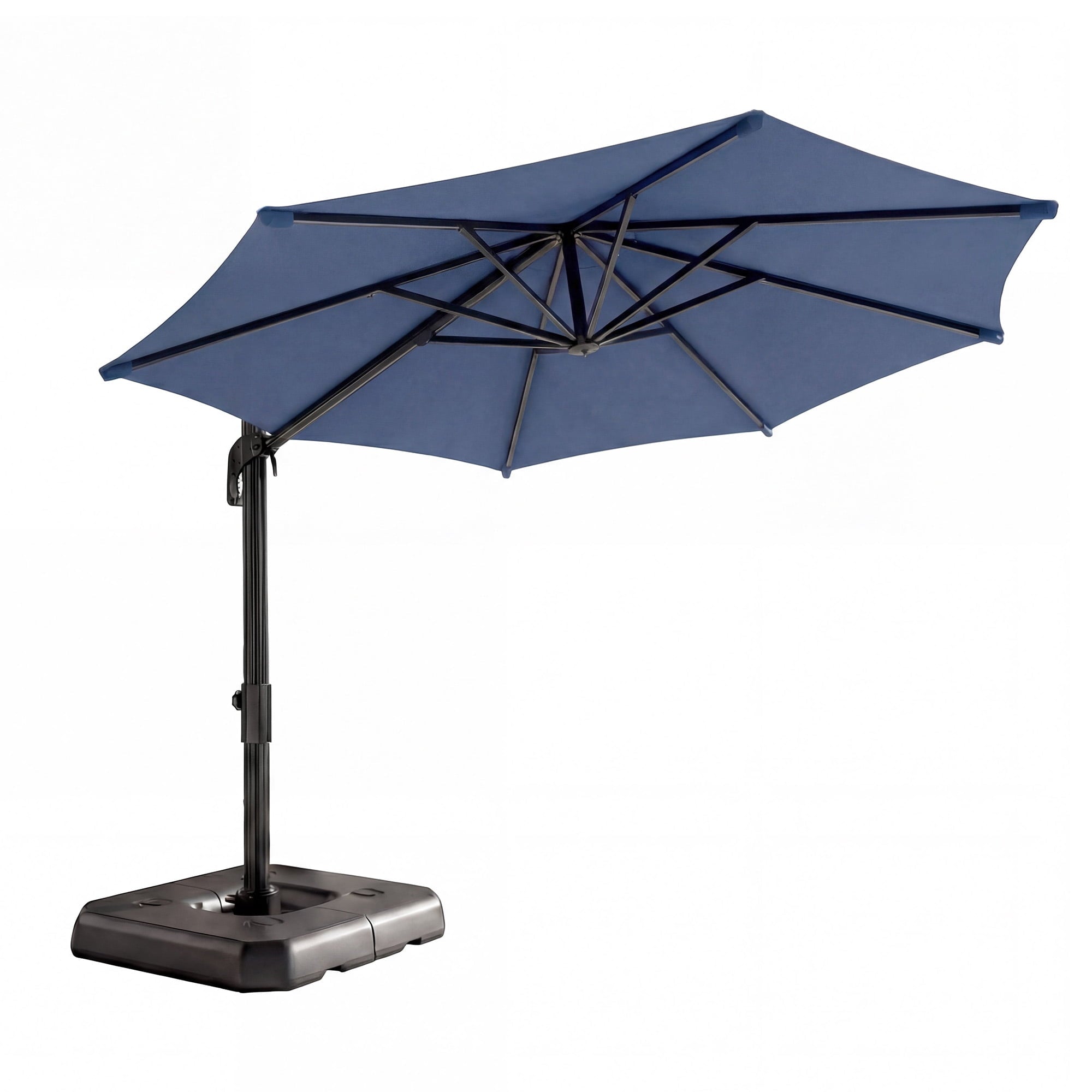 LAUSAINT HOME 10 Feet Patio Umbrella, Outdoor Large Cantilever Round Windproof Patio Offset Umbrella with 360° Rotation for Backyard, Gray