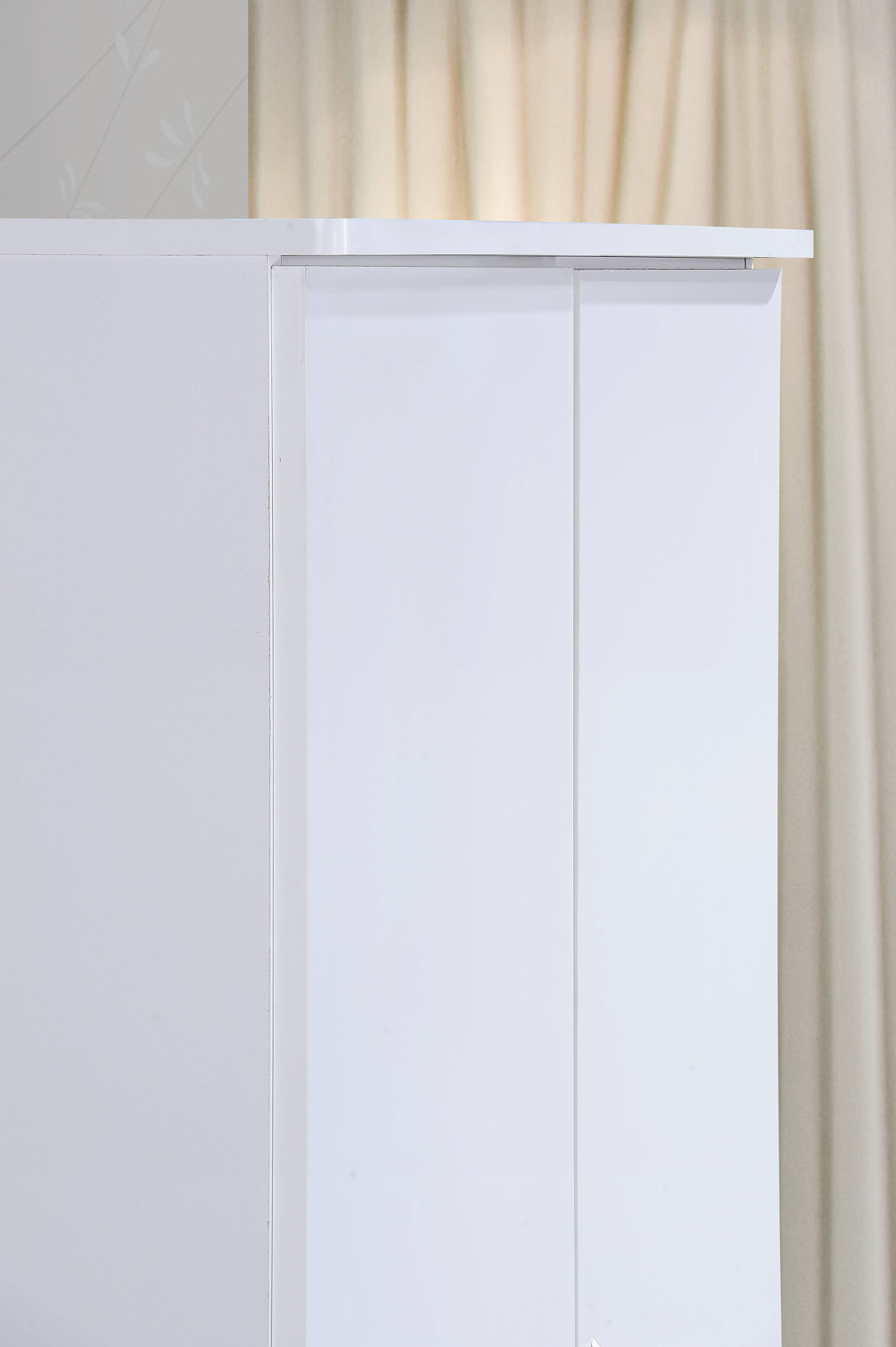 Hodedah 2-Door Armoire with 2-Drawers and Clothing Rod in Black