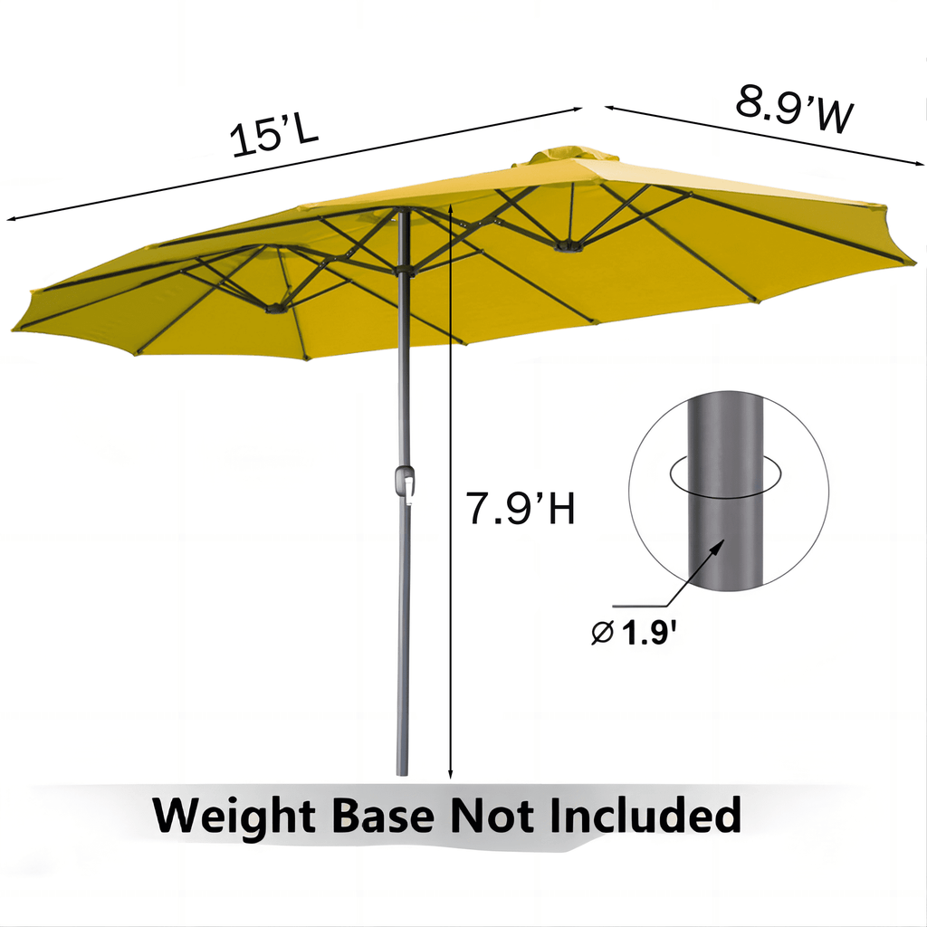 AECOJOY 10x10ft Outdoor Cantilever Patio Umbrella with Base, 360° Tilt & Rotate, Beige