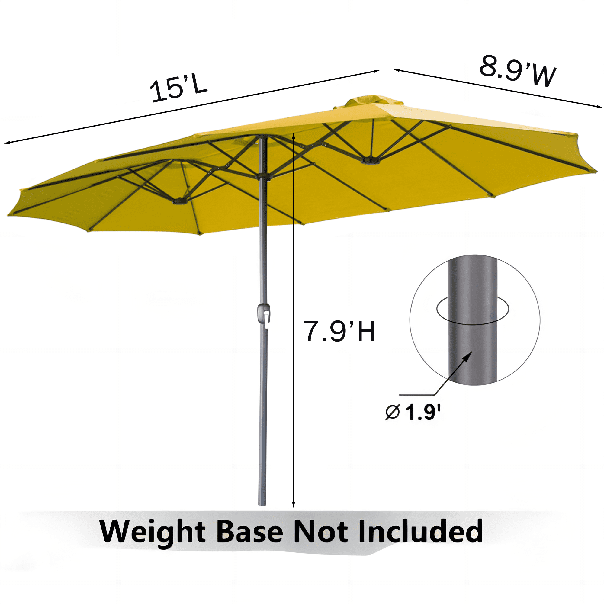 AECOJOY 10x10ft Outdoor Cantilever Patio Umbrella with Base, 360° Tilt & Rotate, Beige