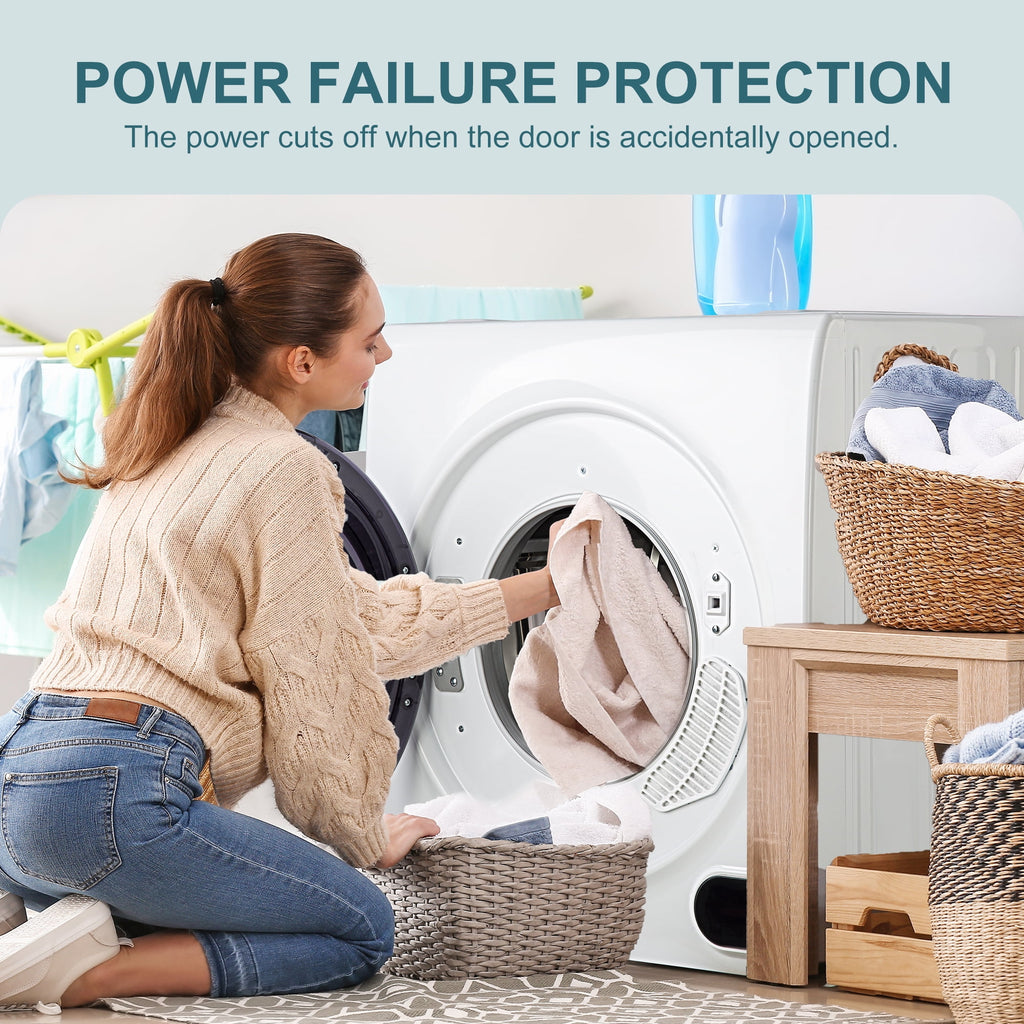 Simzlife 1.6 Cu. ft. Portable Clothes Dryer, Electric Compact Dryer Machine, 19.5 in W, 23.6 in H