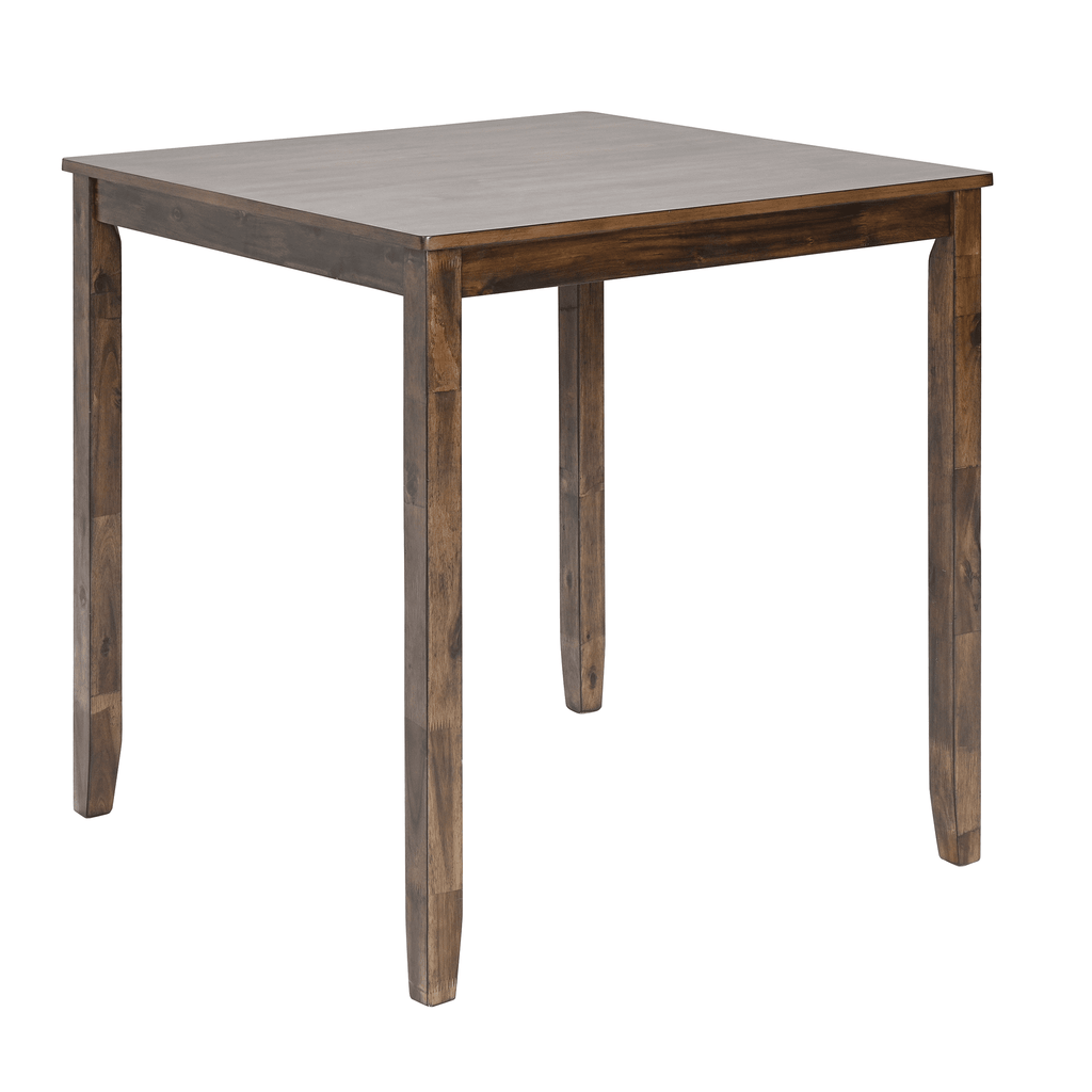 SESSLIFE Dining Table Set for 4, Counter Height Kitchen Table Set with Square Table and 4 Upholstered Chairs, Solid Wood Dining Room Set for 4, Space-Saving, Black & Oak