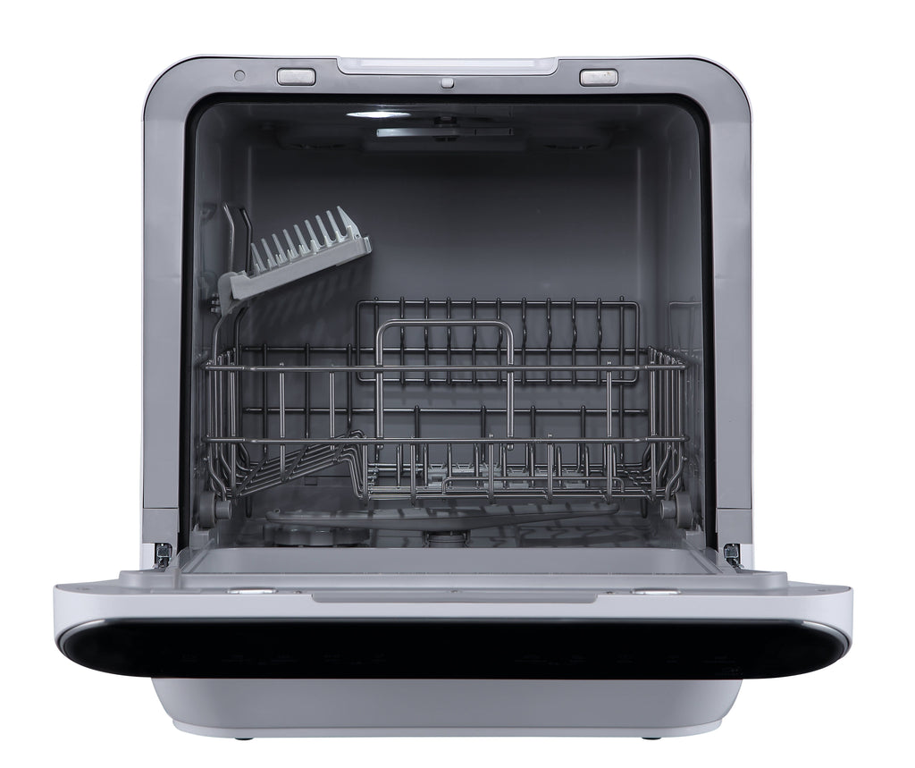 Hamilton Beach 6-Liter 2 Place Setting Portable Countertop Dishwasher, No Hookup Unit for Tabletop, Apartment, or RV, White