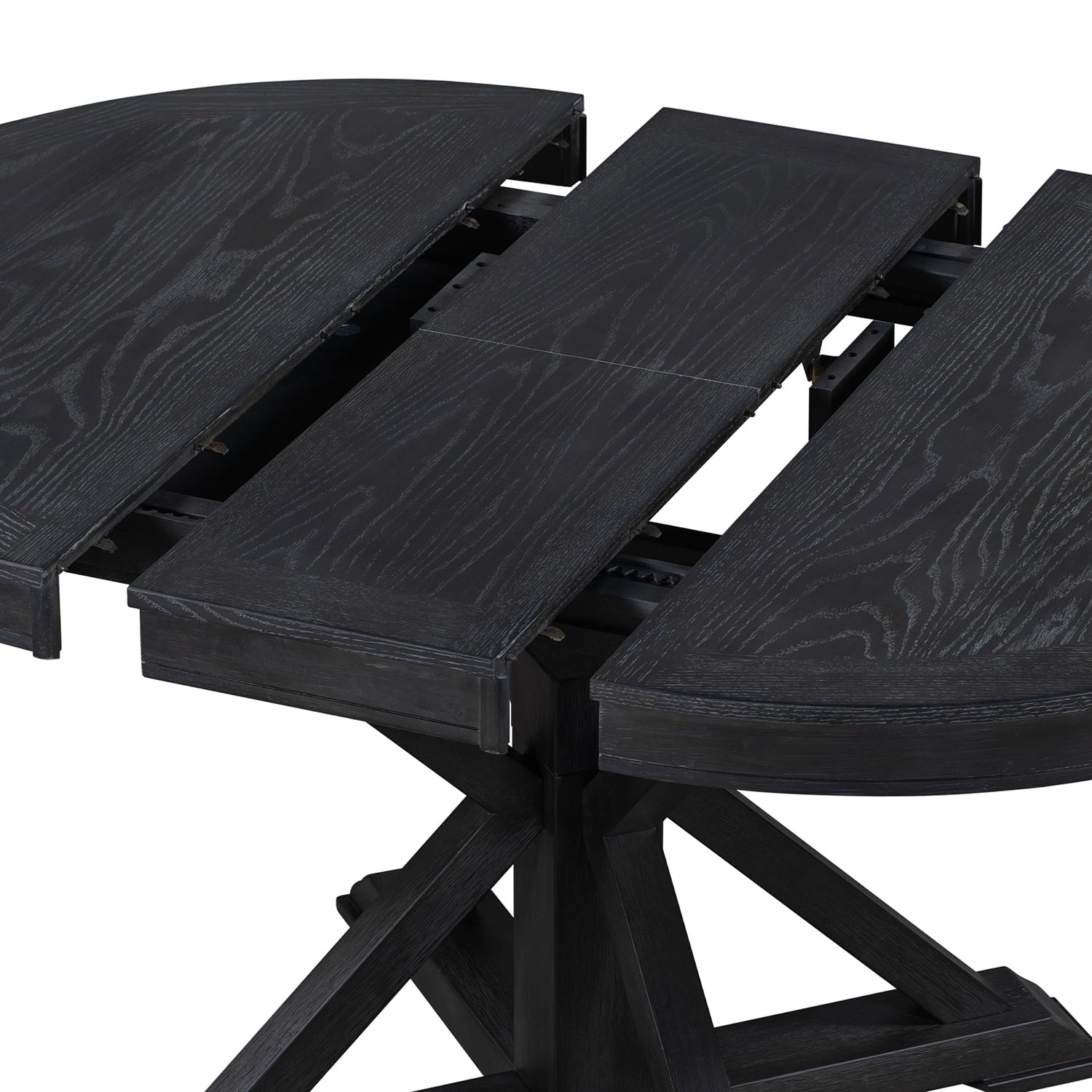 Harper & Bright Designs Extendable Dining Table Set for 4 Upholstered Chairs Functional Retro Style Table for Dining Room Kitchen, Natural Wood Wash