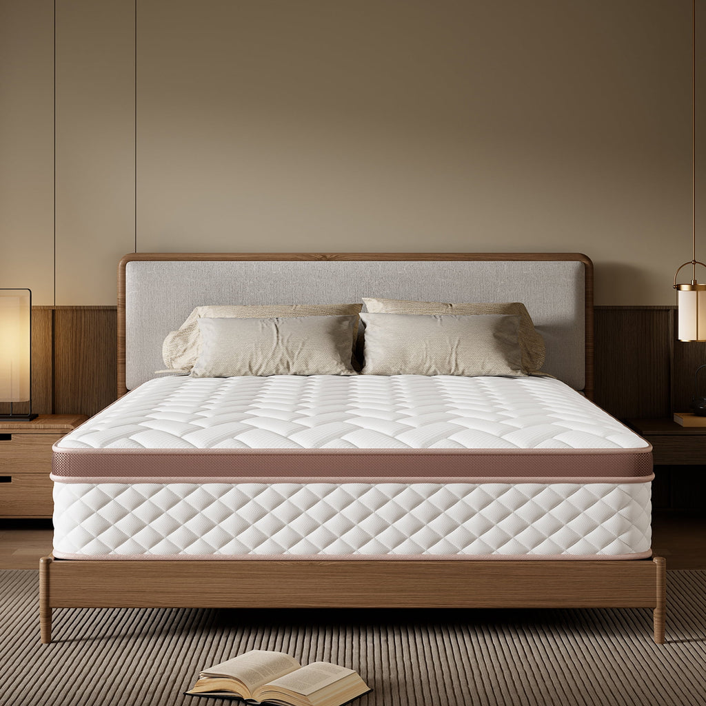 Mronae 12 Full Mattress,Black Cooling Gel Memory & Spring Hybrid Medium Comfort Full Size Mattress in a Box,Audlt,CertiPUR-US