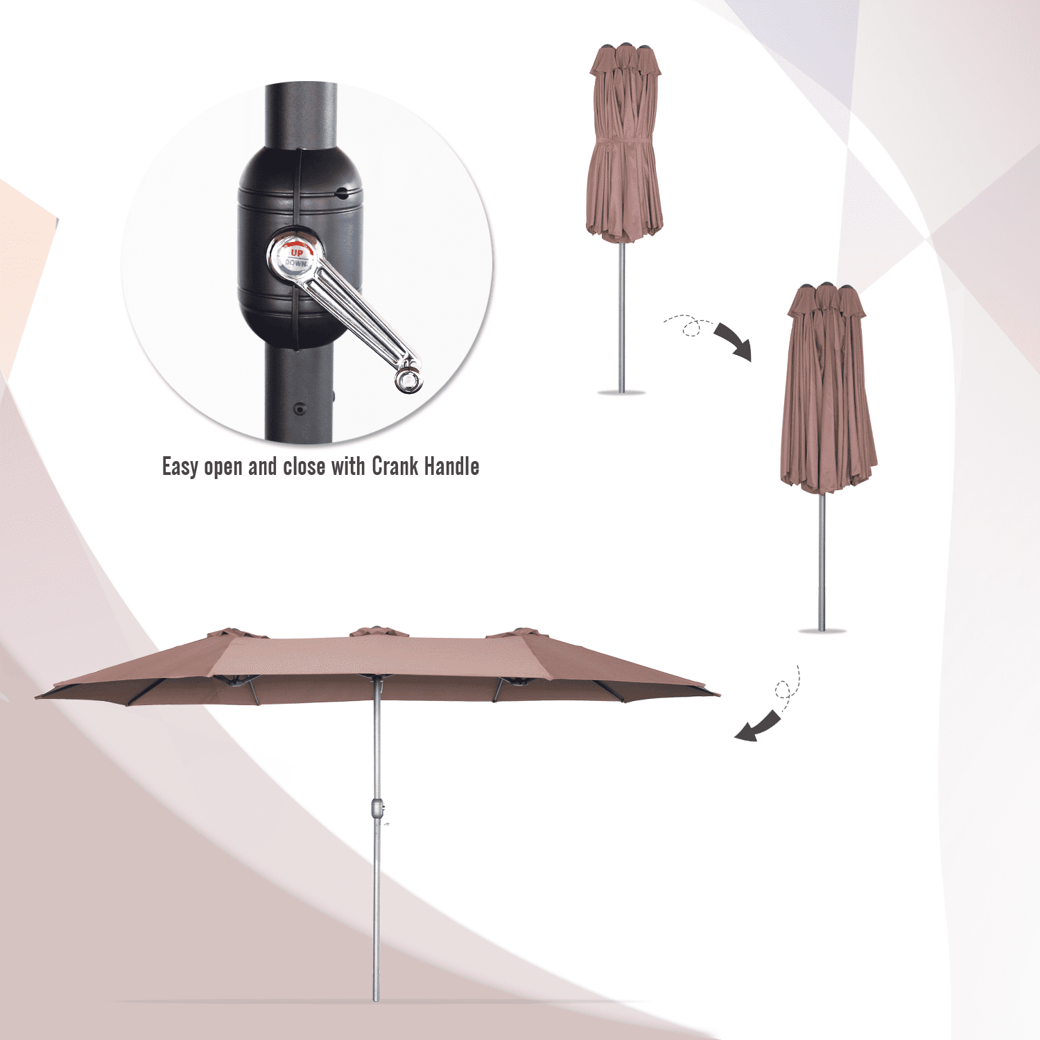 AECOJOY 10x10ft Outdoor Cantilever Patio Umbrella with Base, 360° Tilt & Rotate, Beige