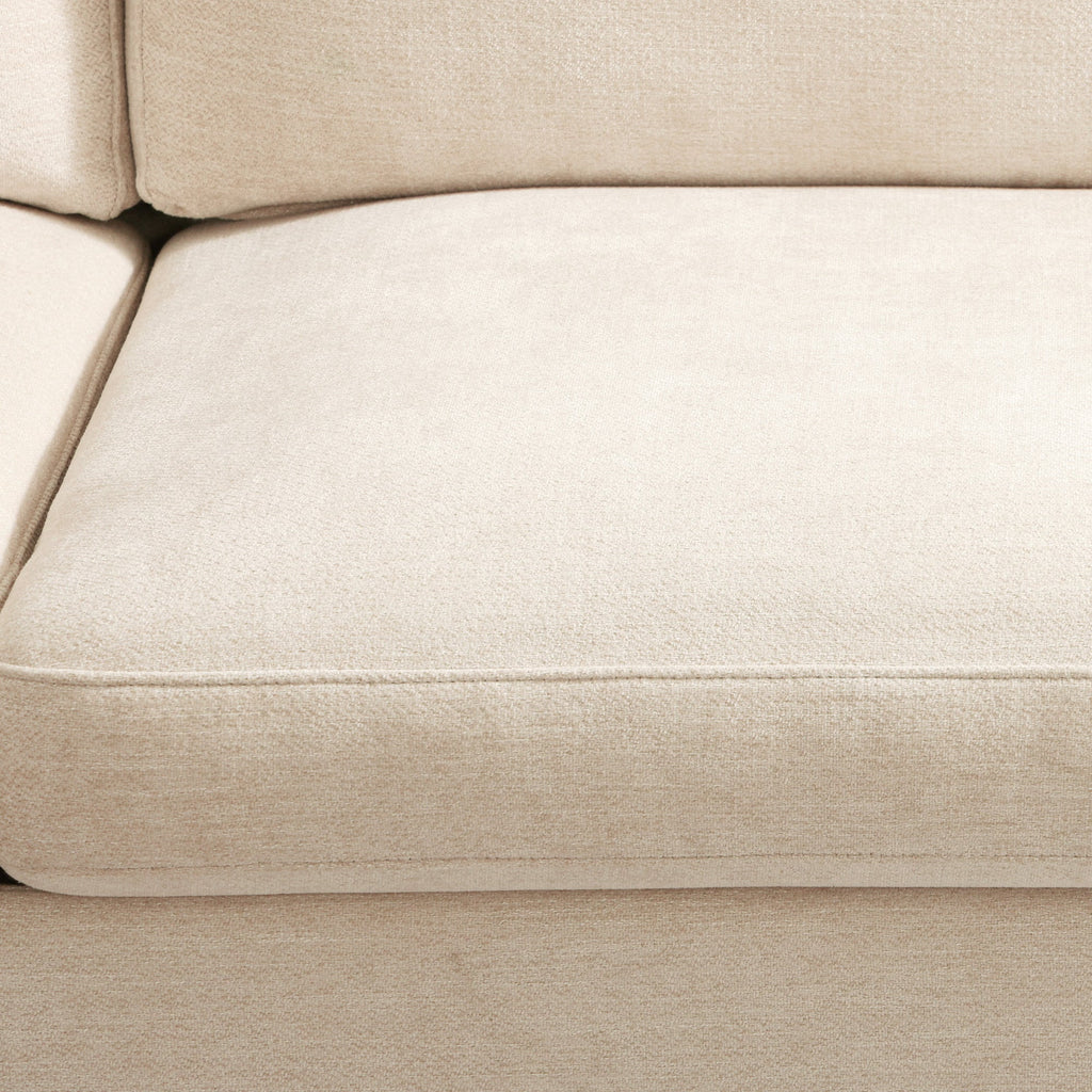 Poshby 88.58''W 3 Seater Sofa Couch with Chenille, Modern Square Arm for Living Room, Light Gray
