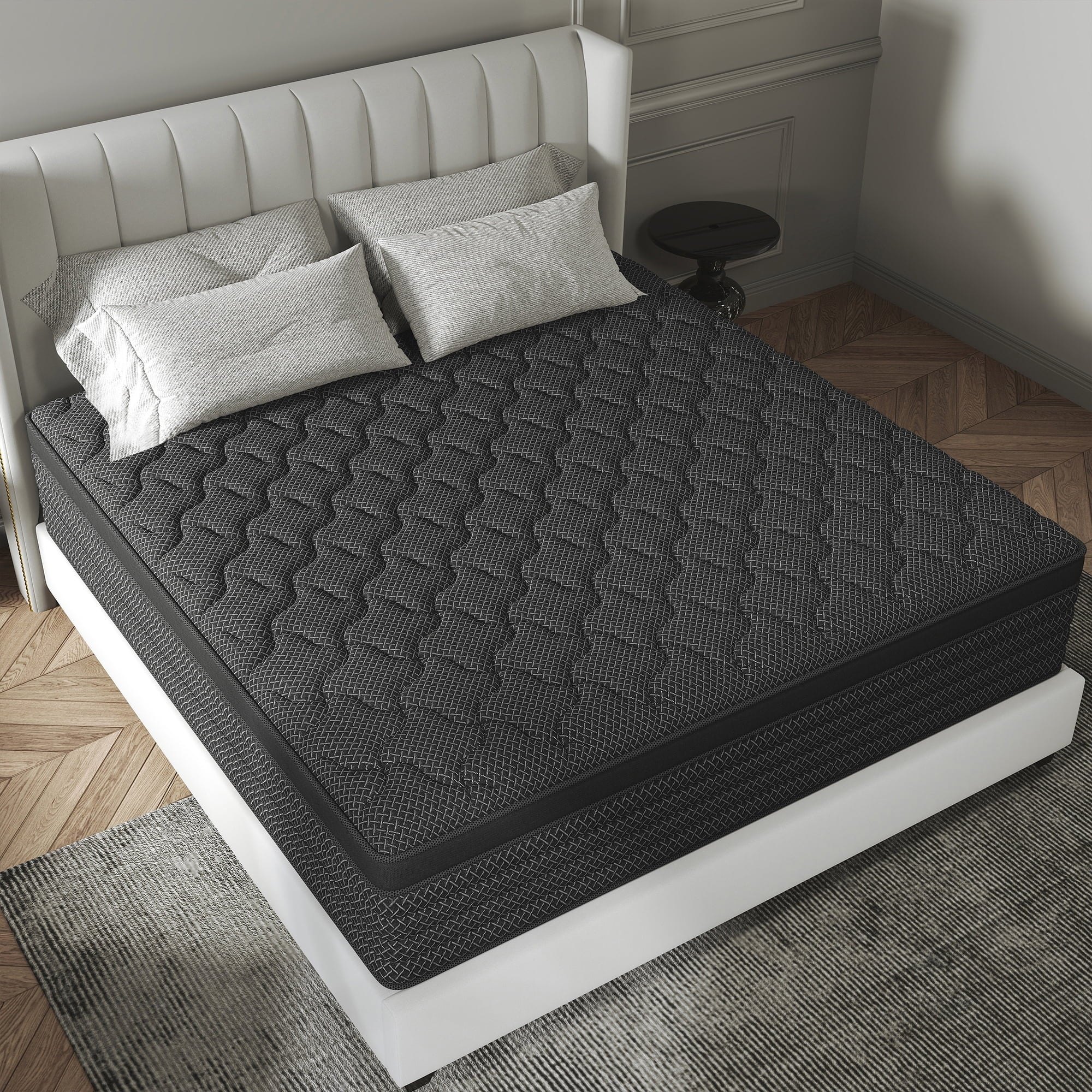 Kviwasha 12 inch Queen Mattress in a Box Pocket Innerspring Hybrid Mattress, CertiPUR-US Certified , Queen
