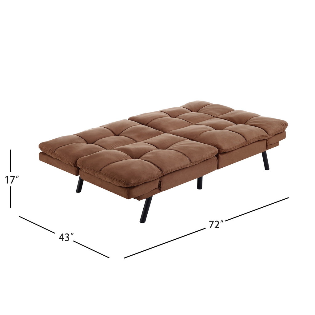 Mainstays 72 Memory Foam Futon Sofa Bed,Black
