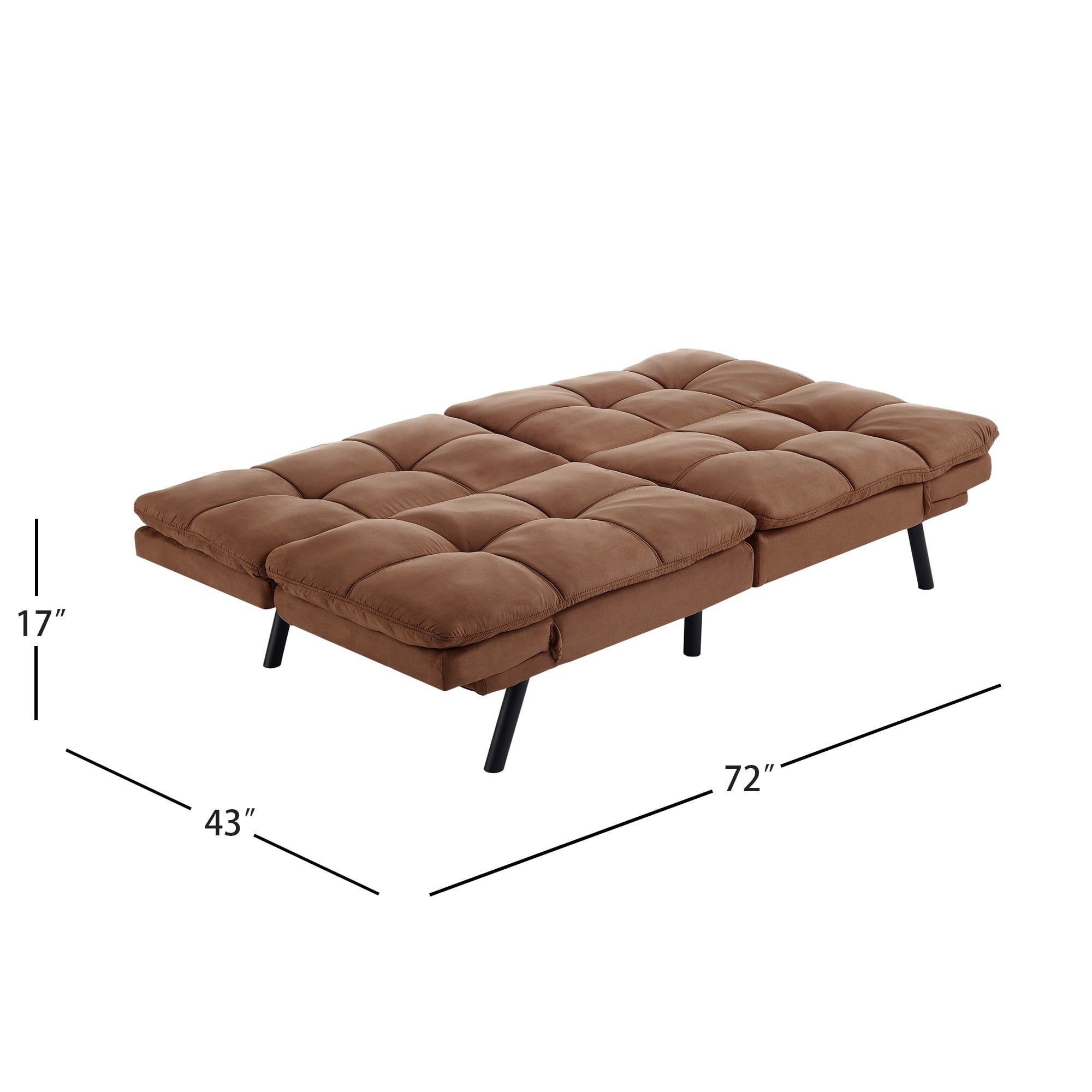 Mainstays 72 Memory Foam Futon Sofa Bed,Black