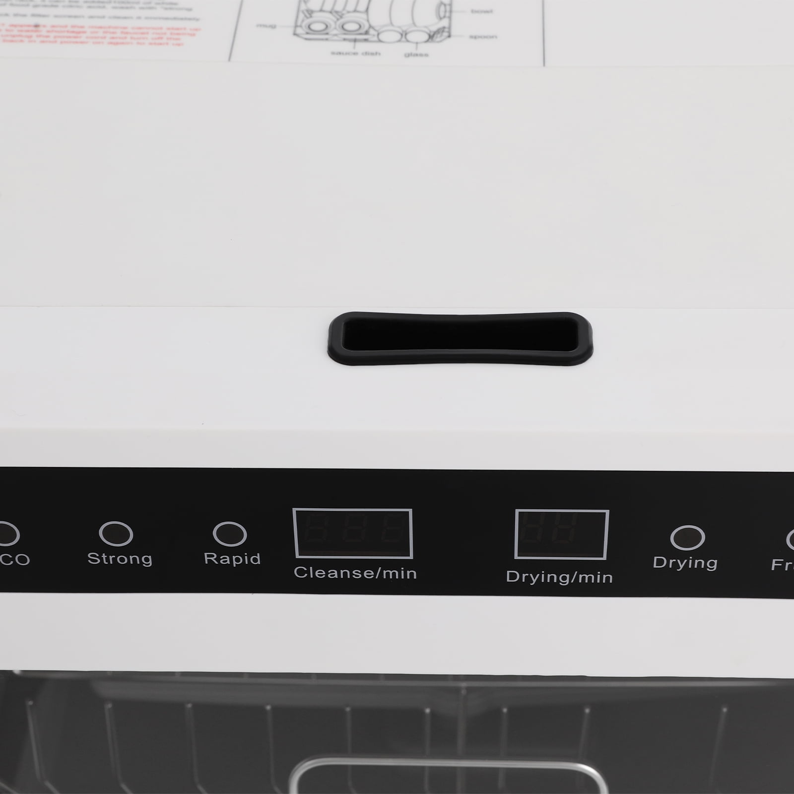 FOGGBET Countertop Dishwasher 800W White Compact Dishwashers with 4 Washing Programs, 360-Degree Spraying Wash Kitchen Mini Dishwasher with Air-Dry Function White