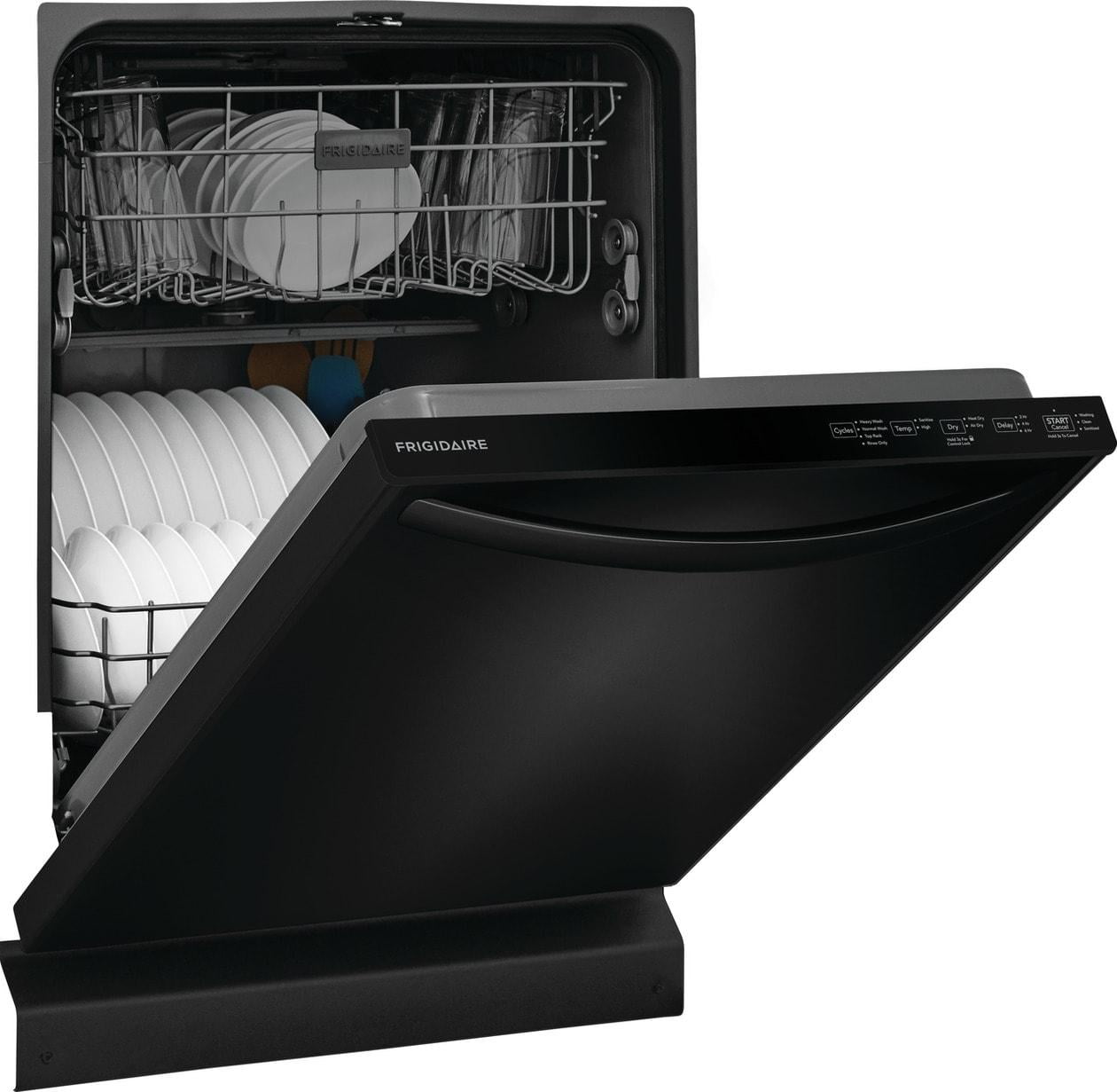 Frigidaire FDPH4316AD 24 Built-In Top Control Dishwasher, Top Control, Black Stainless Steel