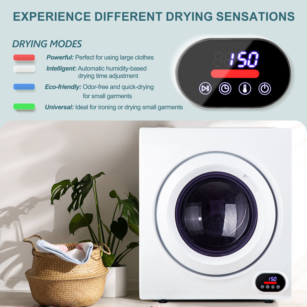 Simzlife 1.6 Cu. ft. Portable Clothes Dryer, Electric Compact Dryer Machine, 19.5 in W, 23.6 in H