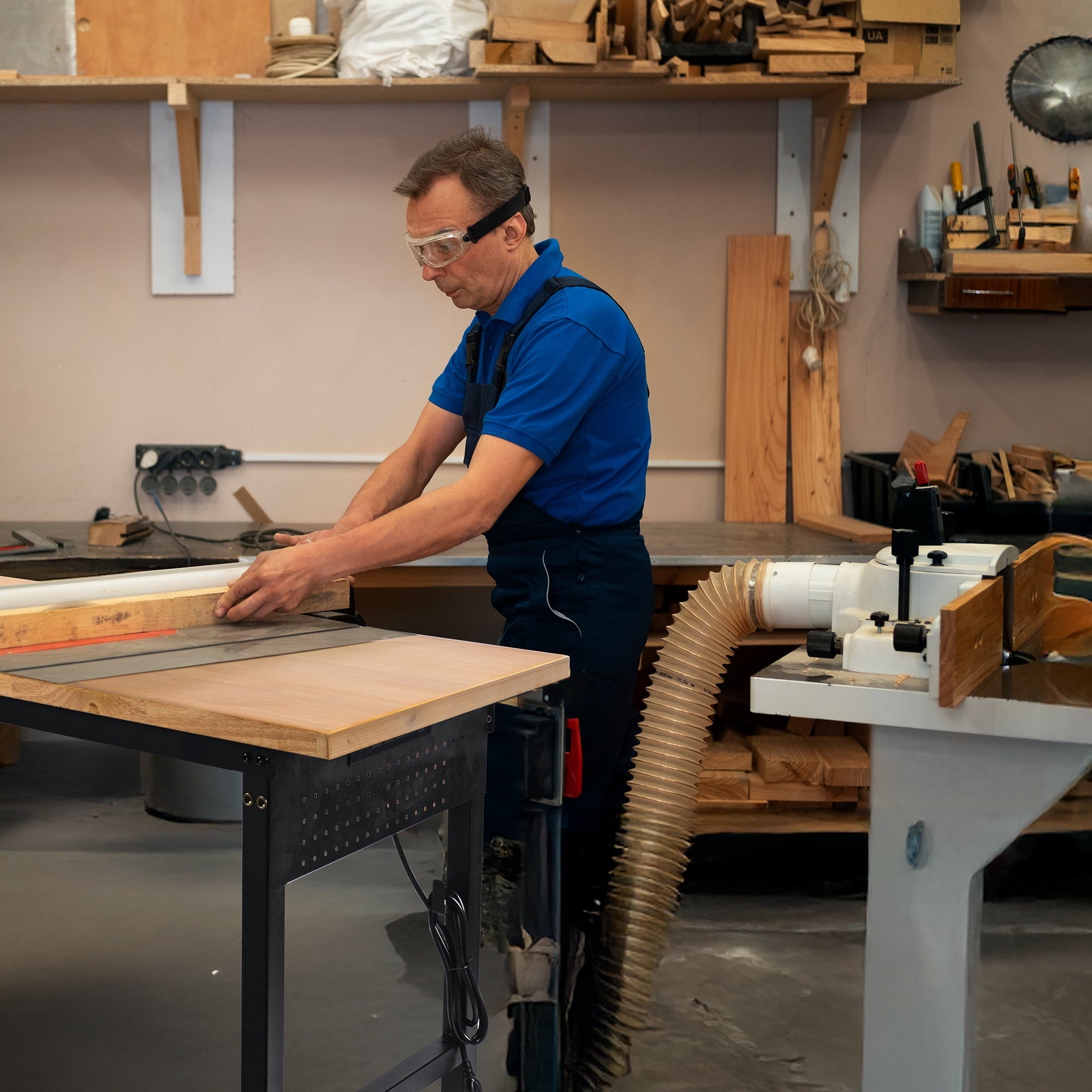 MUWOOD 96x24 Large Workbench with Power Outlets, 5000 LBS Load Capacity Work Benches for Garage, Workshop, Office, Home, Woodworking