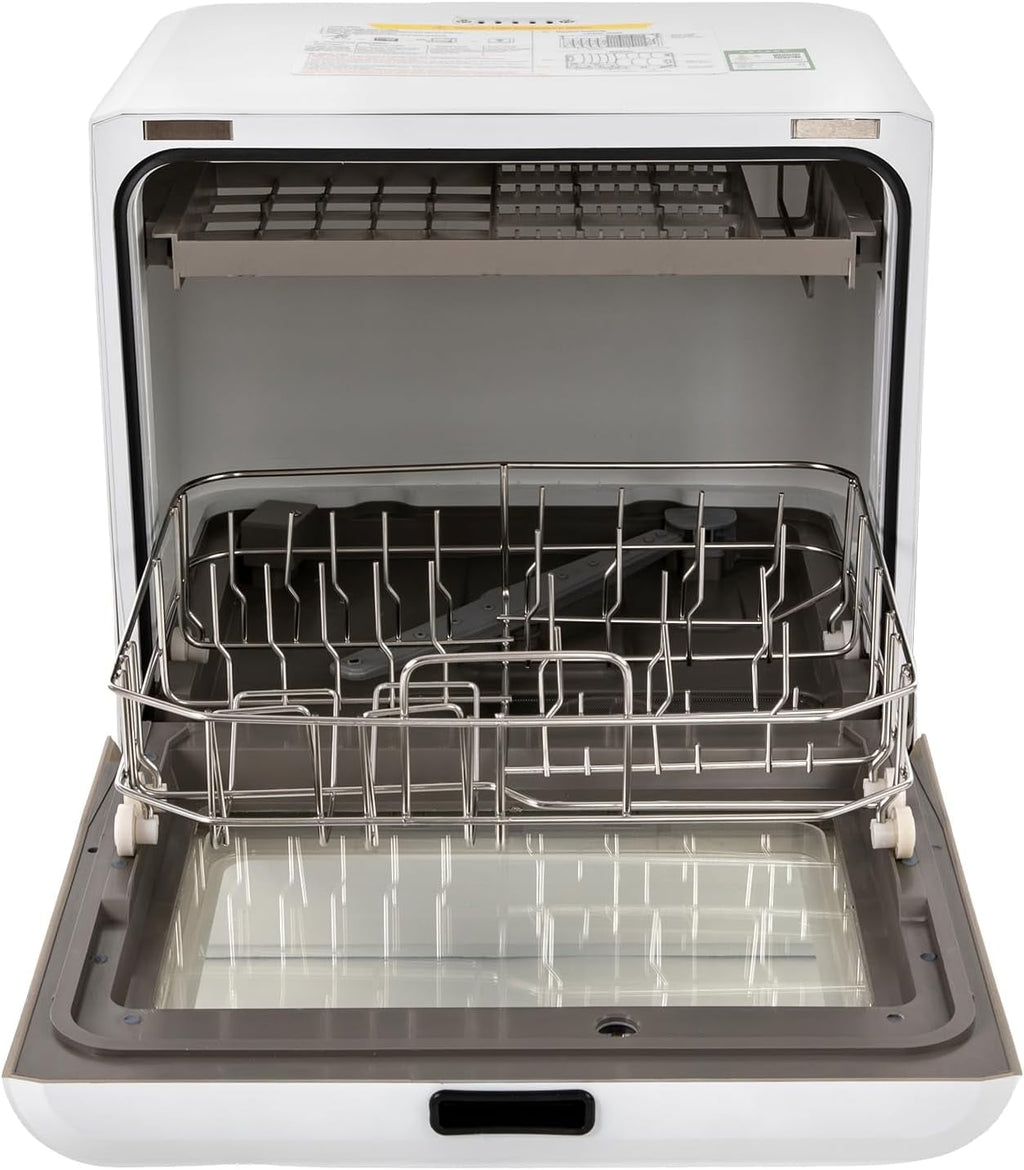 Countertop Dishwasher, White Portable Dishwasher with Water Tank 4 Washing Programs, 158°F High-Temperature Disinfection,  360° Spraying Dishwasher for RVs, Apartments, Dormitories,Home Kitchen