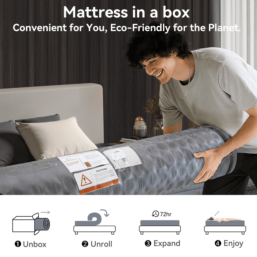 POSMOND Queen Mattress 10 inch Hybrid Mattress in a Box with Pocket Spring & Memory Foam, Medium Firm Mattresses for Back & Stomach Sleepers, CertiPUR-US Certified