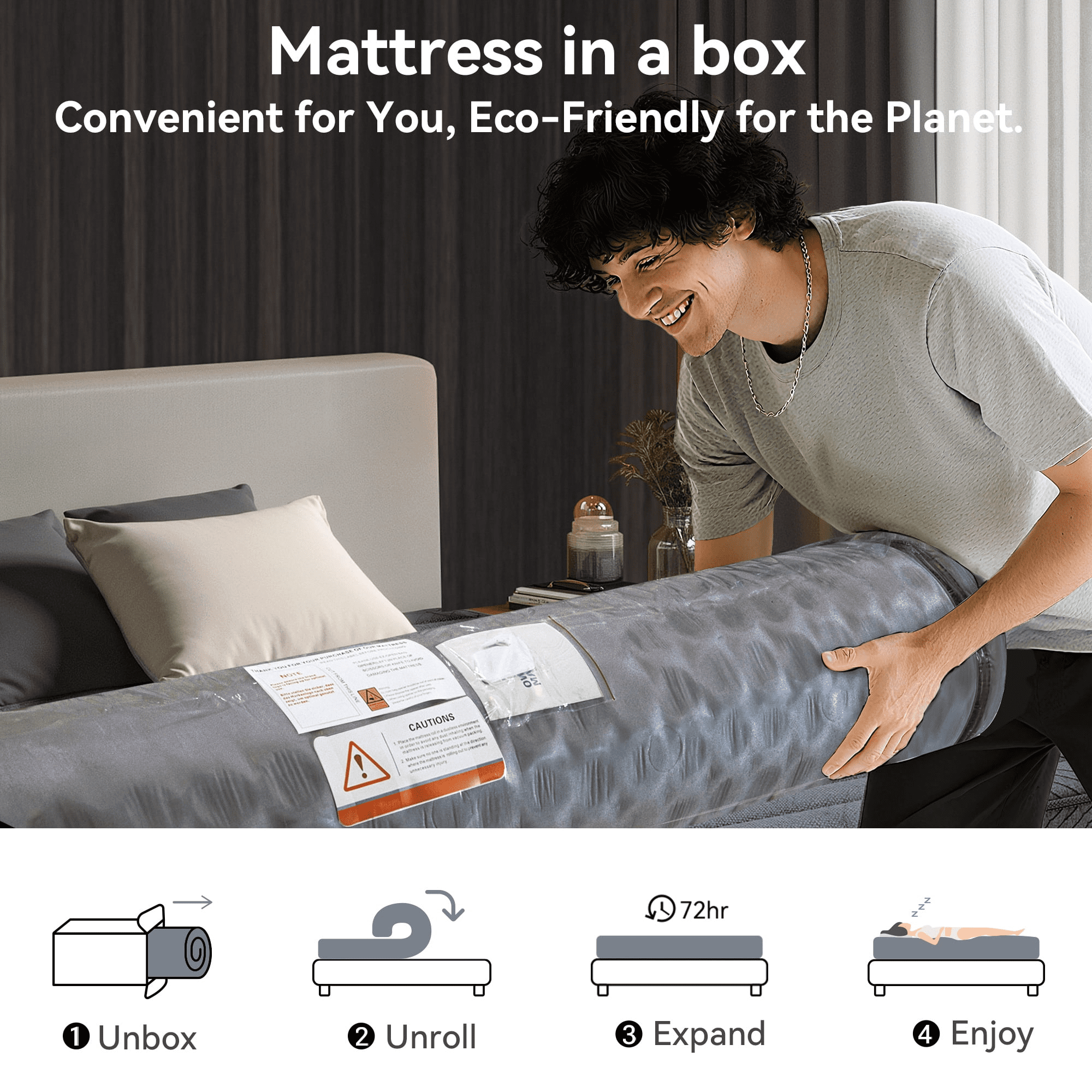 POSMOND Queen Mattress 10 inch Hybrid Mattress in a Box with Pocket Spring & Memory Foam, Medium Firm Mattresses for Back & Stomach Sleepers, CertiPUR-US Certified