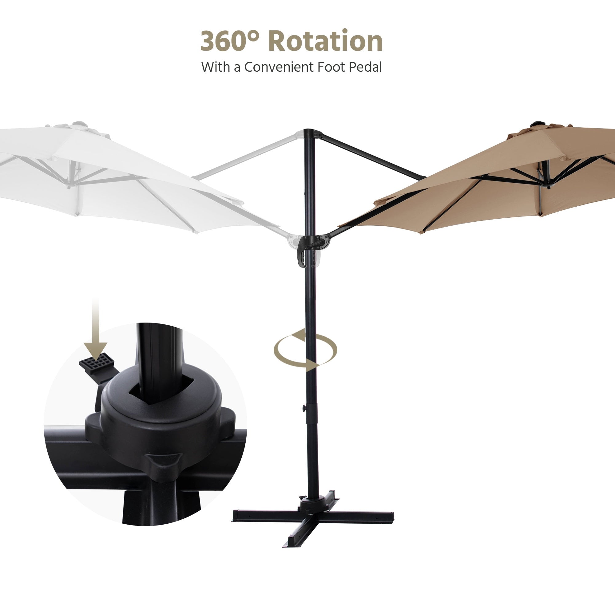 LAUSAINT HOME 10 Feet Patio Umbrella Outdoor Cantilever Round with 360-degree Rotation for UV Resistant, Wind Resistant, Patio, Outdoor, Deck, Garden, Backyard, Pool, Navy Blue