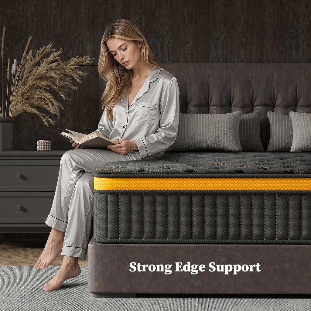 NISIEN QUEEN Size Mattress (Upgraded), 12 Inch Luxury Hybrid QUEEN Mattress in a Box, Cooling Gel Memory Foam & Pocket Springs, Medium Firm, Back Pain Relief, Extra Edge Support, 365-Night Trial