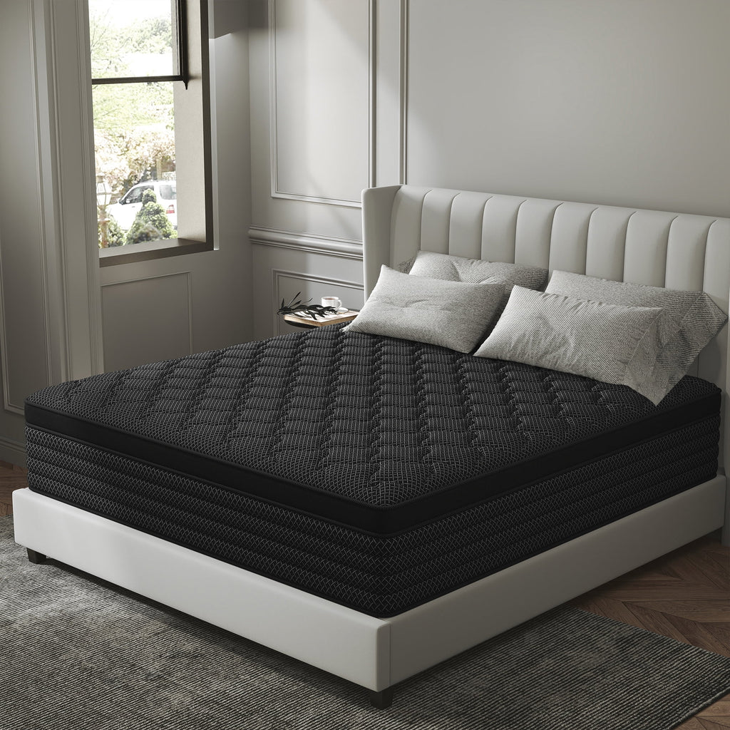 Kviwasha 12 inch Queen Mattress in a Box Pocket Innerspring Hybrid Mattress, CertiPUR-US Certified , Queen