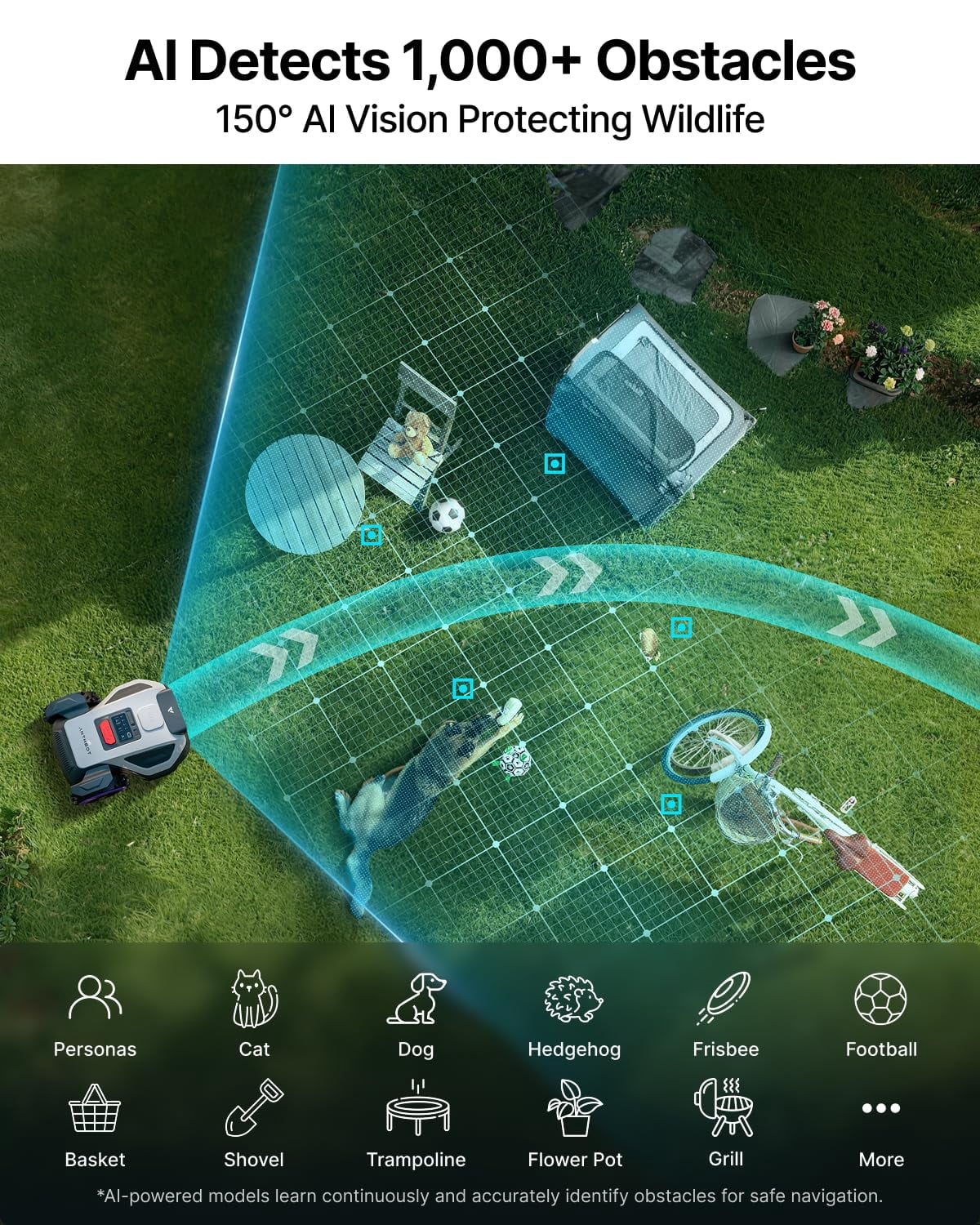 ANTHBOT M5 Cordless Robot Lawn Mower, 1/8 Acre, RTK Dual Vision 4G App Control, 45% Slope