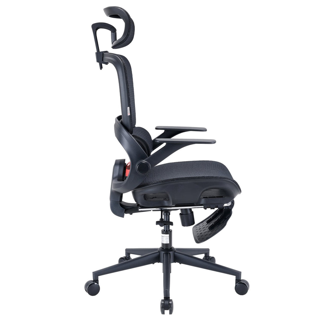 SIHOO B100 Ergonomic Office Chair with Footrest, Task Chair with Zoned Back Support, 2D Wide Headrest Study Chair for Teenager, High Back Executive Chair for Home Office, Black, 300lbs