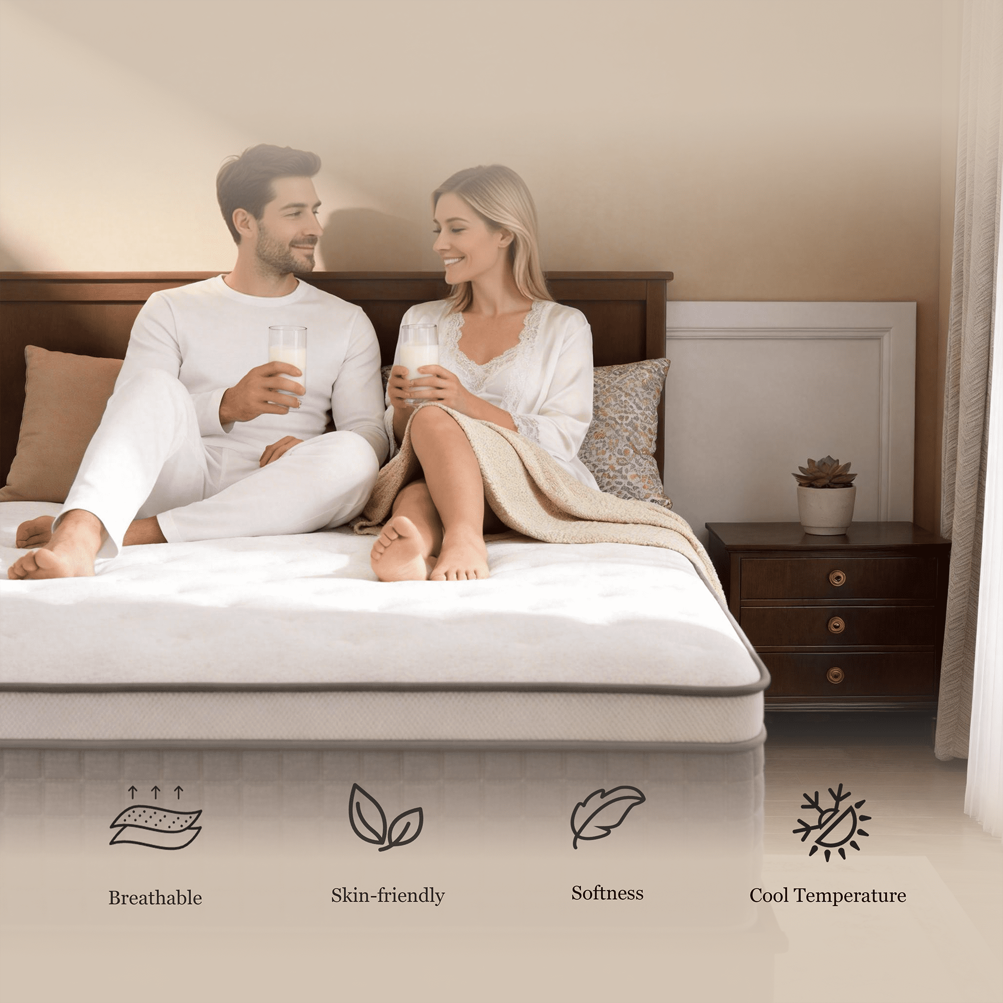 NightyNight 12 Queen Size Firm Hybrid Mattress in a Box with Cooling Gel Memory Foam, Motion Isolation & Temperature Regulation