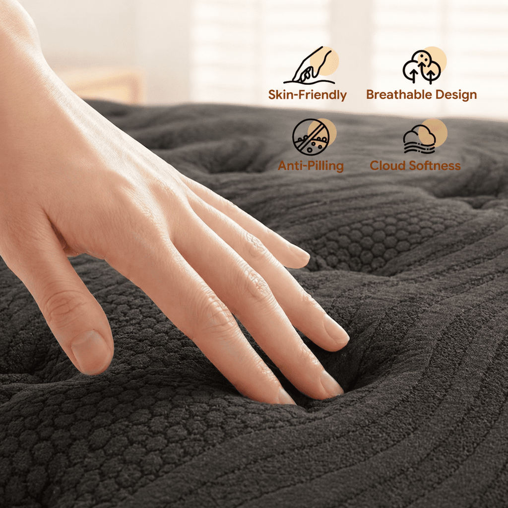 Trujae 12 inch Queen Mattress in a Box, Gel Memory Foam Hybrid Mattress with Pocket Coils, Medium Firm Comfort, Pressure Relief