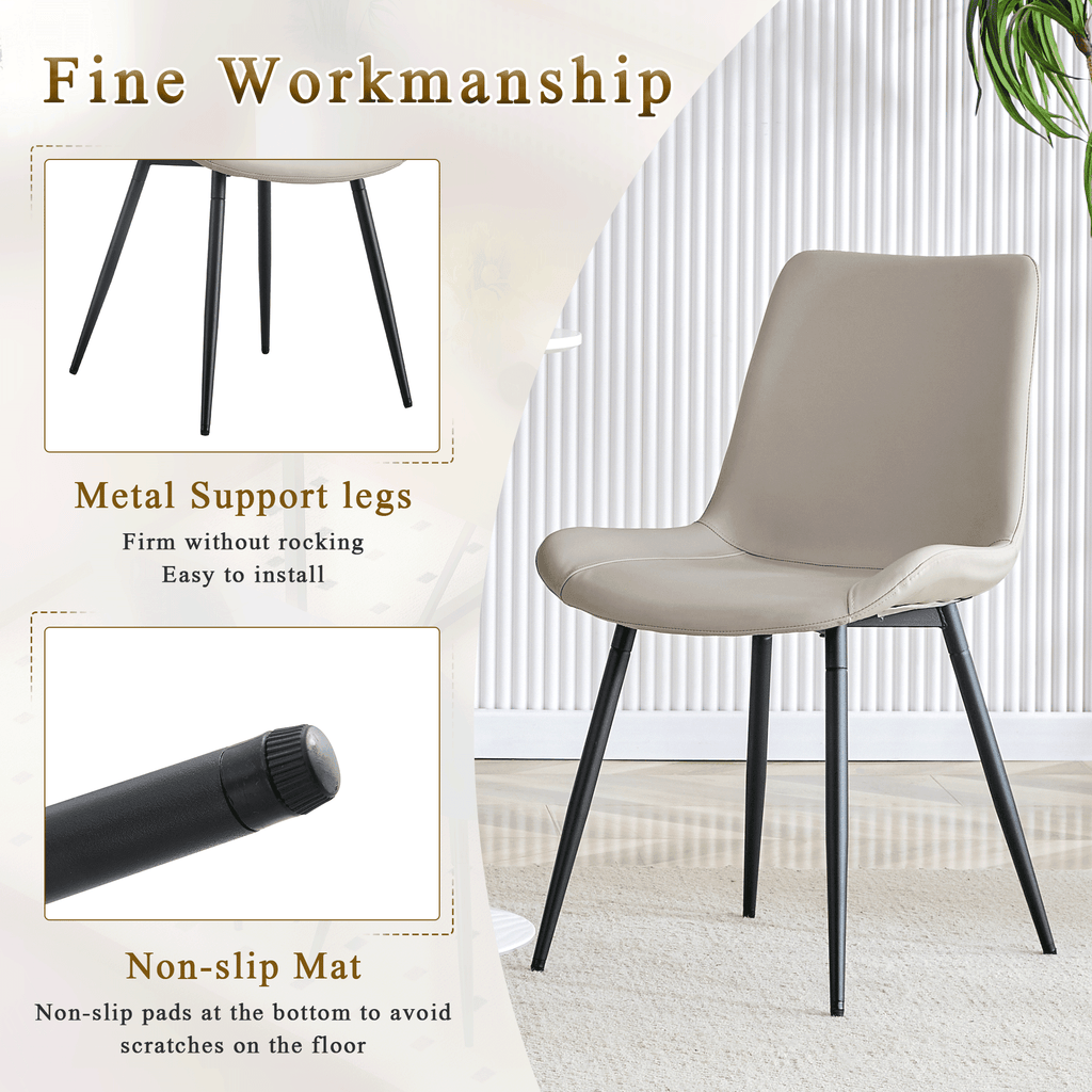 JUFU 55 Dining Table Set for 4, Modern Table and Chairs Set of 4, 5 Piece Dining Table Set Include Wooden Kitchen Table and 4 Faux Leather Chairs Ideal for Kitchen Dining Room Easy to Assemble