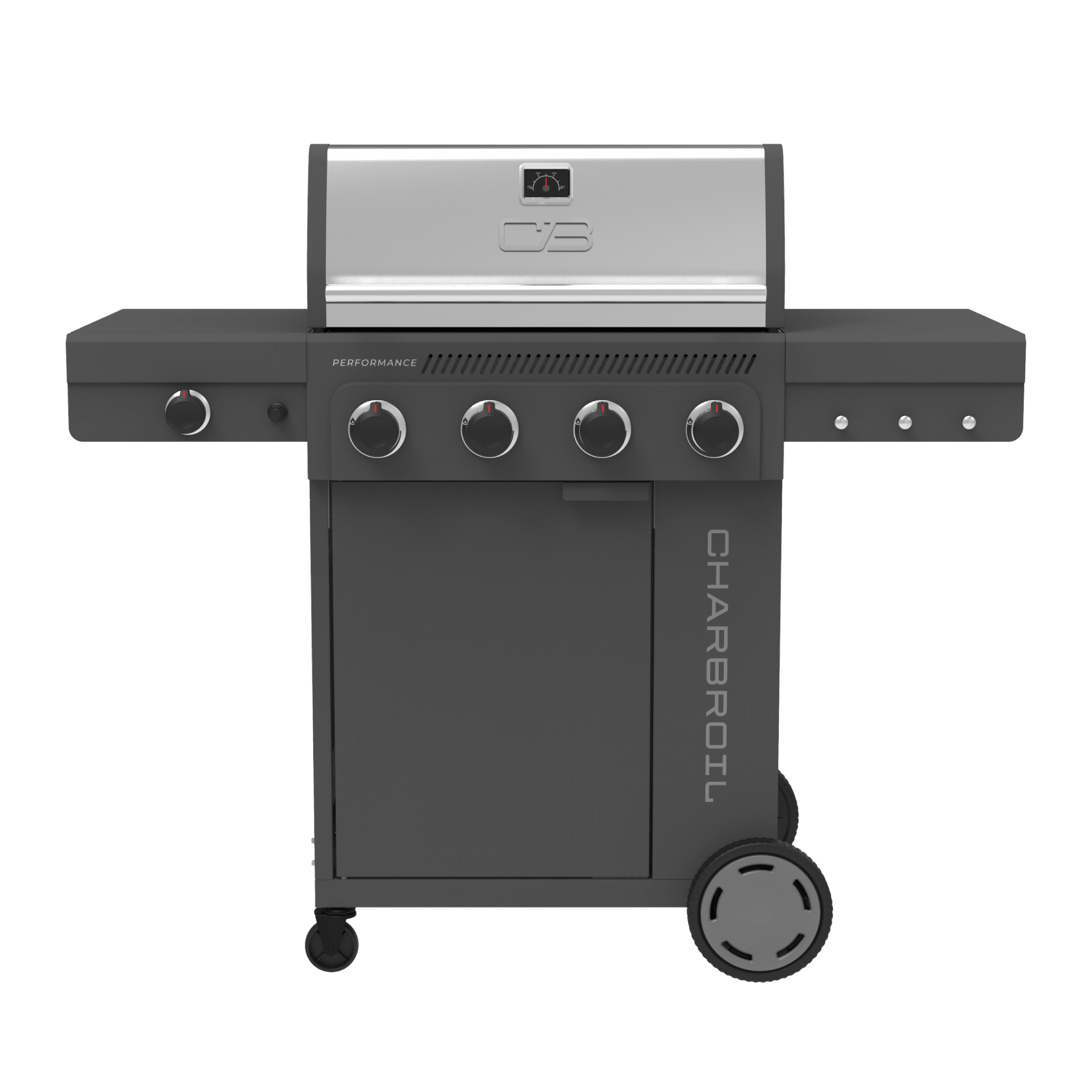 Charbroil® Performance Series™ FlavorMax™ 4 Burner Gas Grill Cabinet with Side Burner, Stainless Steel