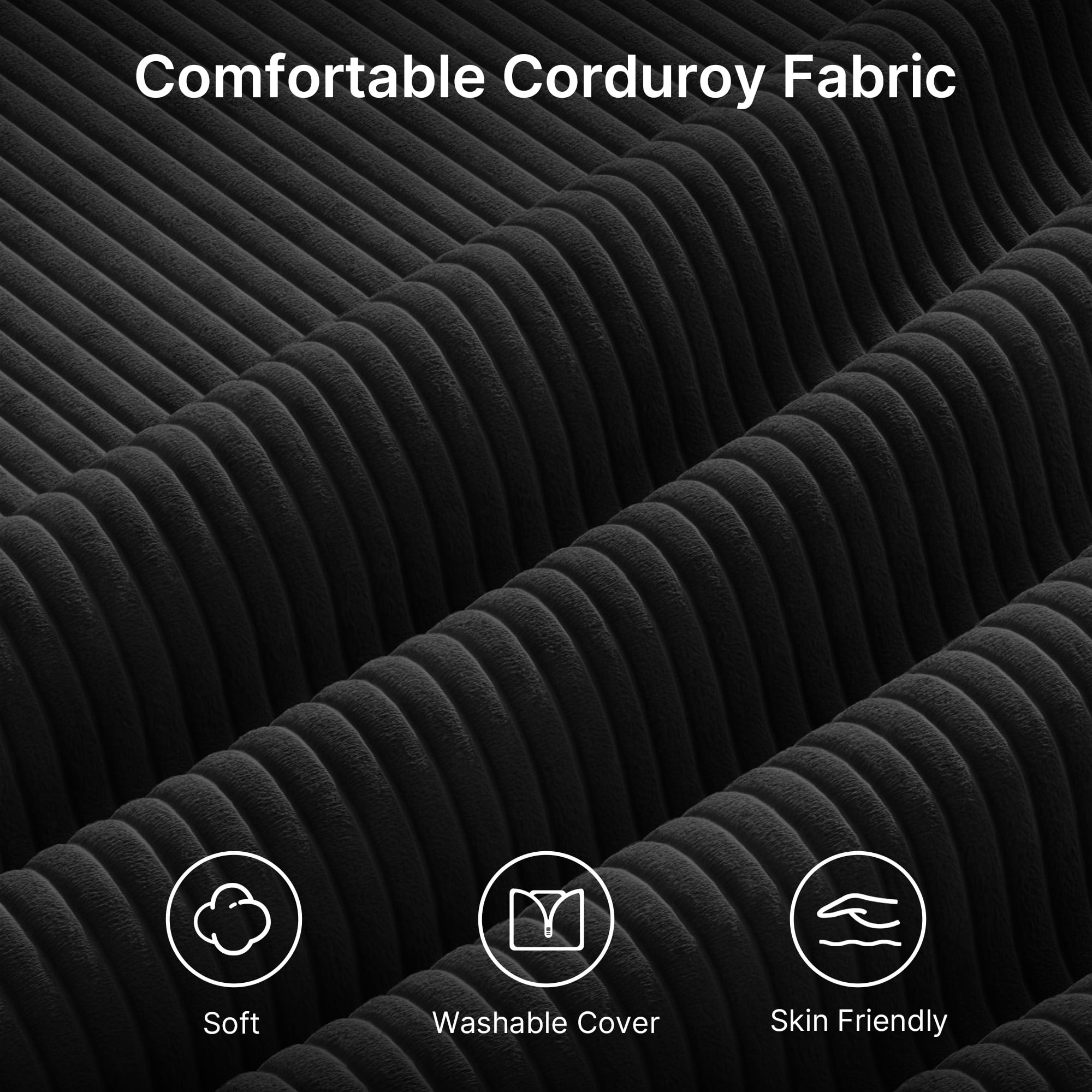 75’’ Cloud Couches for Living Room, Noelse L Shaped Modular Sofa with Deep Seats, 2 Seater Love Seat Couch with Removable Washable Corduroy Fabric for Living Room Bedroom and Apartment, Gray