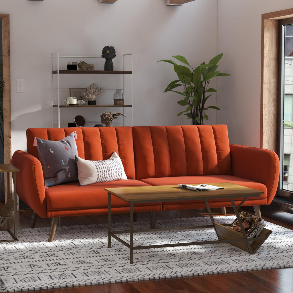 Novogratz Brittany Futon, Blue Linen