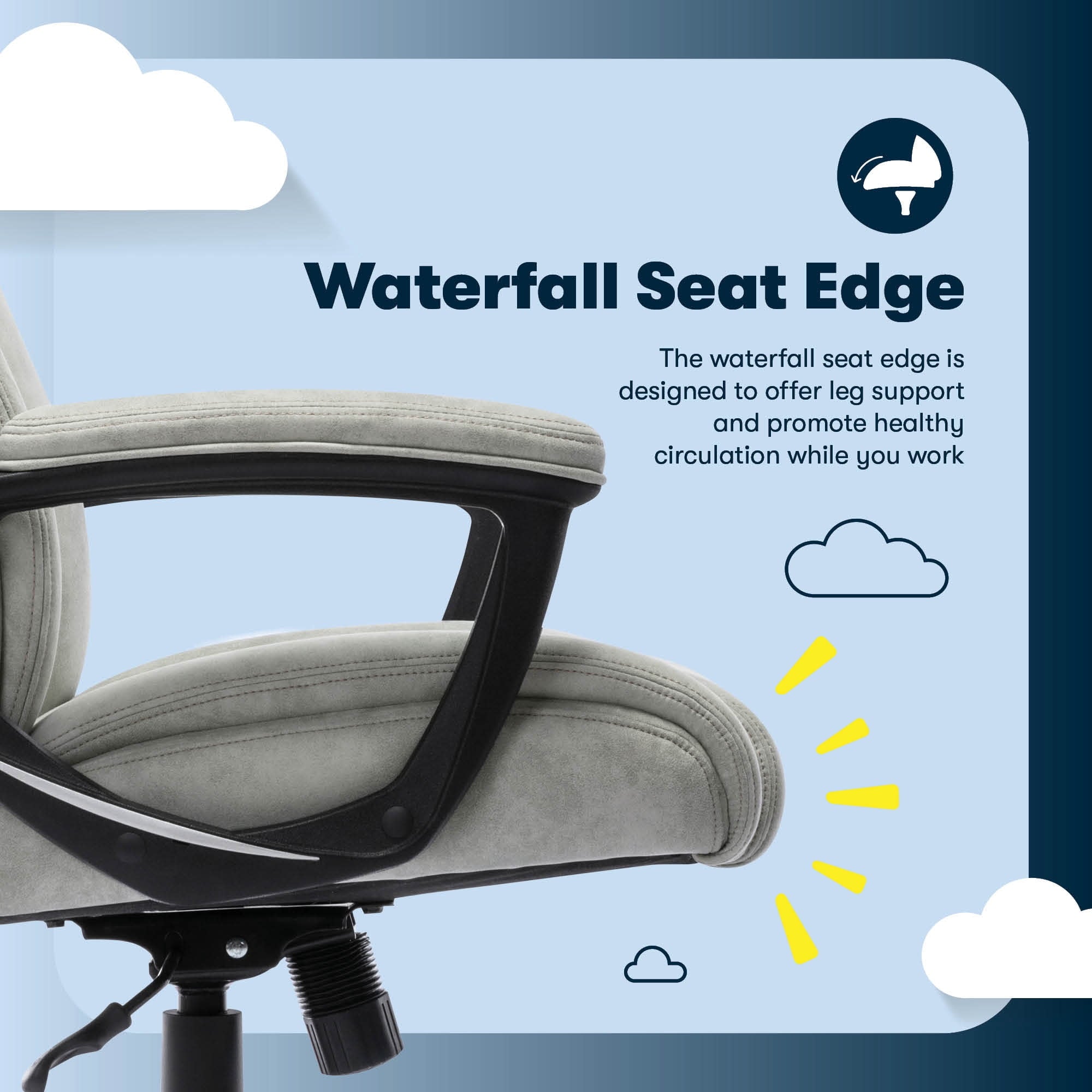 Serta Comfort Eco Office Ergonomic Computer Chair Lumber Support Black