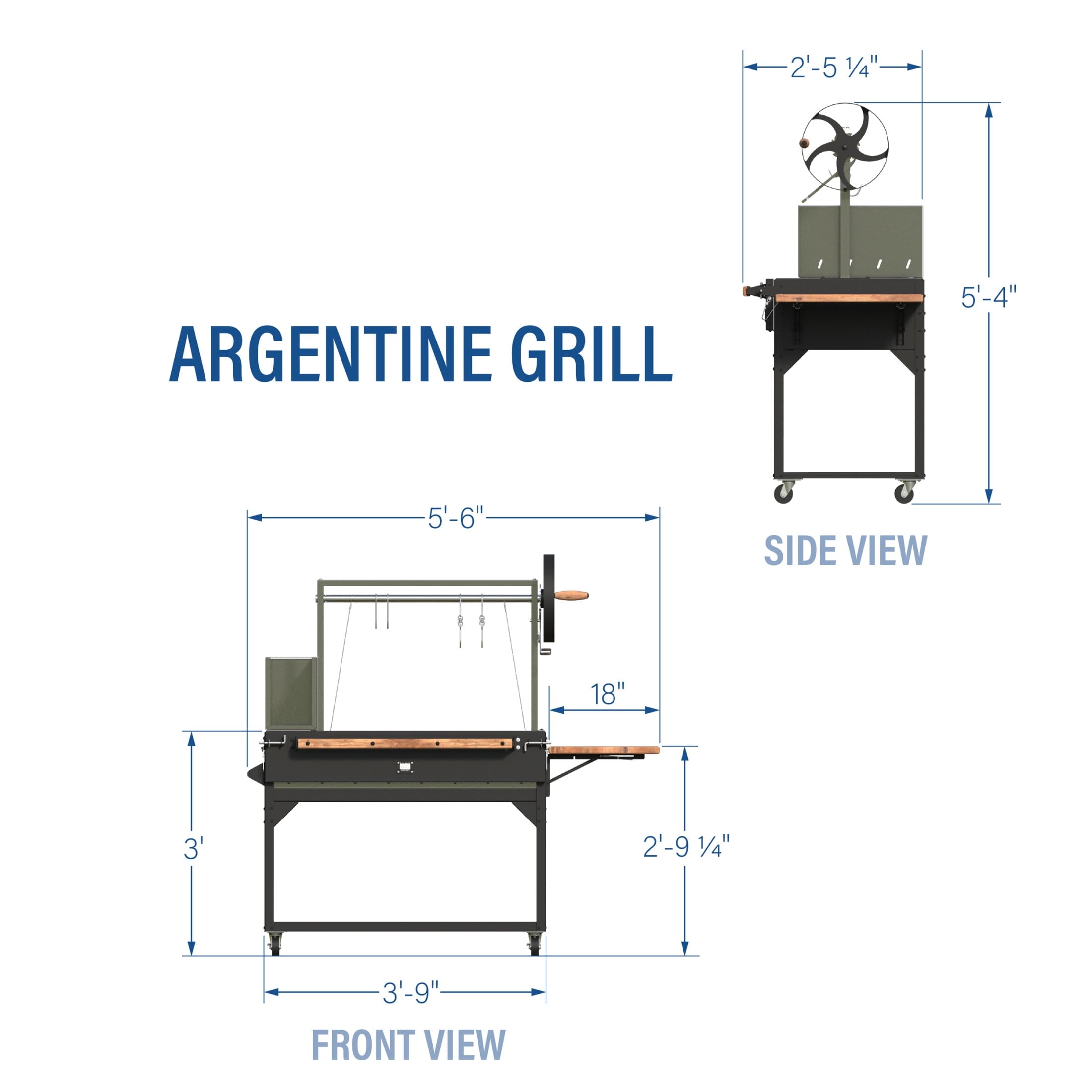 Backyard Discovery Argentine Santa Maria Wood Fire & Charcoal Steel BBQ Grill, Brasero