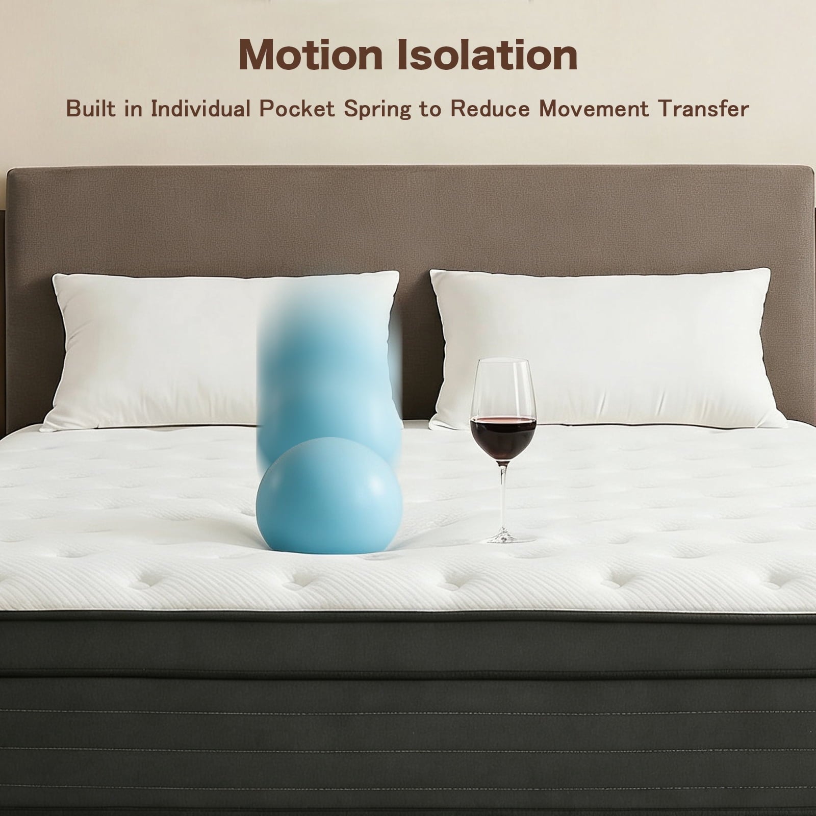 Queen Mattress, 12 Inch Hybrid Memory Foam Mattress in a Box, Pressure Relief, CertiPUR-US