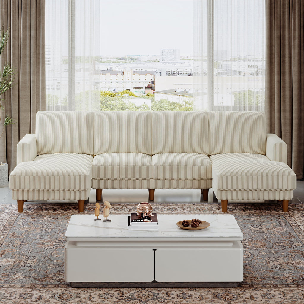 87 Corduroy Sofa,3 Seater Sofa with Extra Deep Seats,Neche Comfy Upholstered Couch for Living Room,2 Pillows,Green