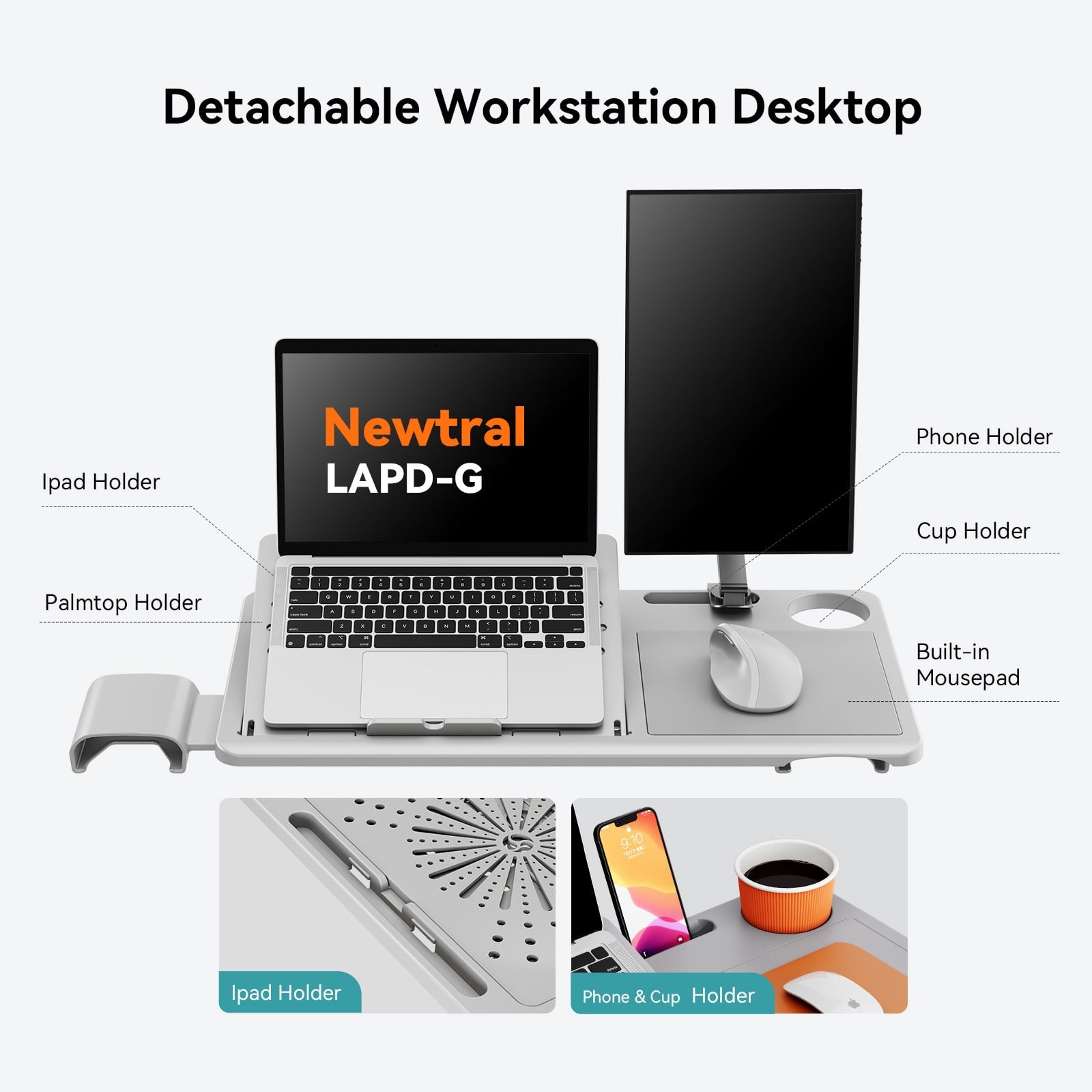 Newtral NT002 Ergonomic Chair with Laptop Tray for Home Office & Gaming