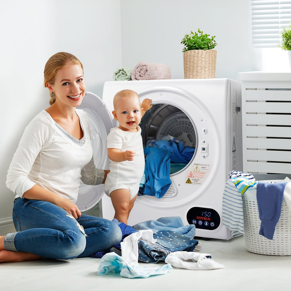 RovSun 110V White Stainless Steel Electric Tumble Dryer