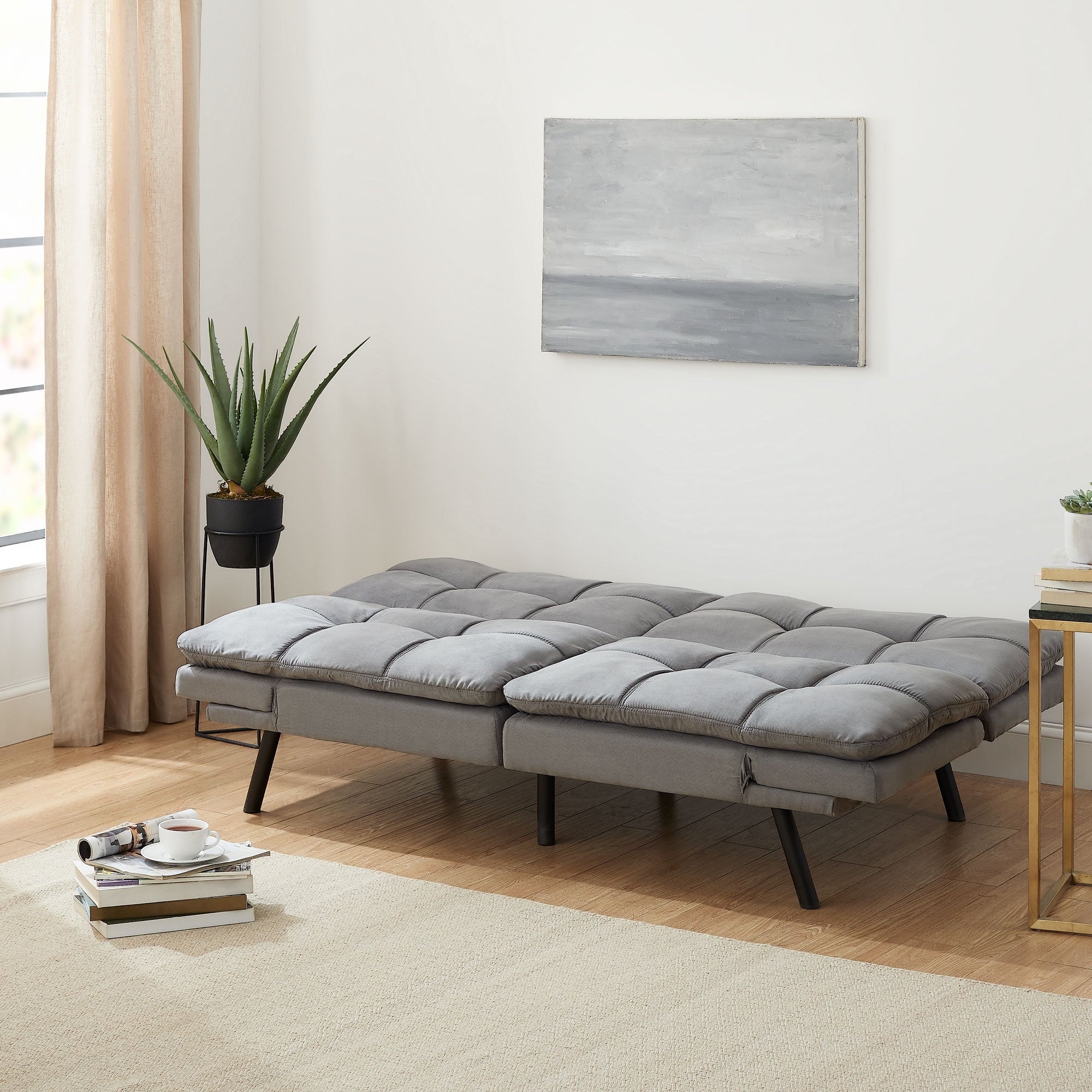 Mainstays 72 Memory Foam Futon Sofa Bed,Black