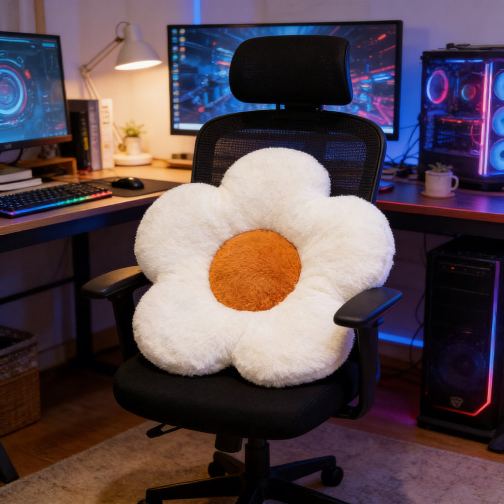 Patbrela Big and Tall Office Chair, Cloud Plush Swivel Desk Chair with 6-Level Adjustable Armrests, Home Ergonomic Executive Office Chair for Work, Gaming, Beige