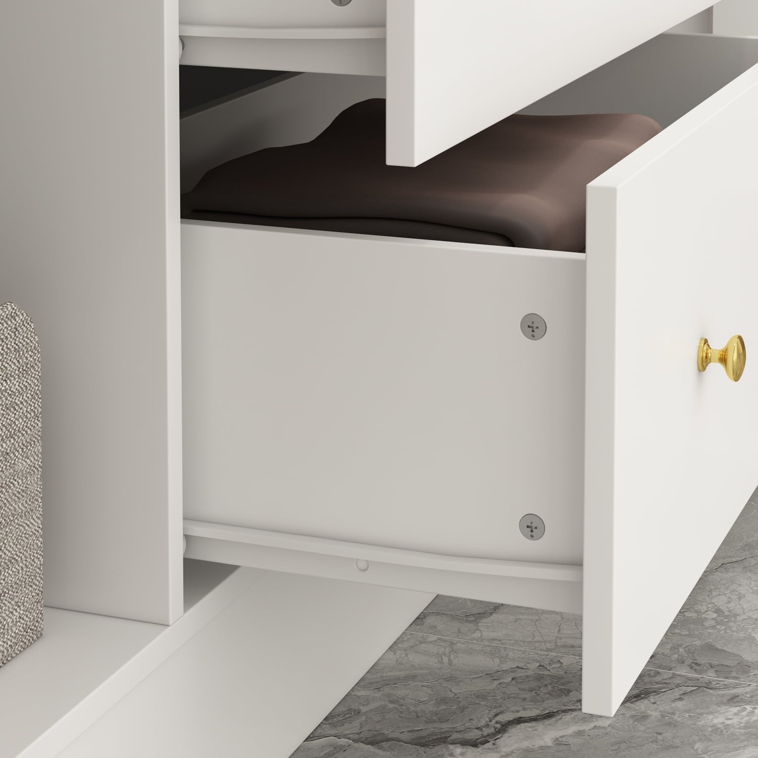 Wiawg 2 Door Wardrobe Armoire,Mirrored Closet Storage with Drawers and Shelves,White