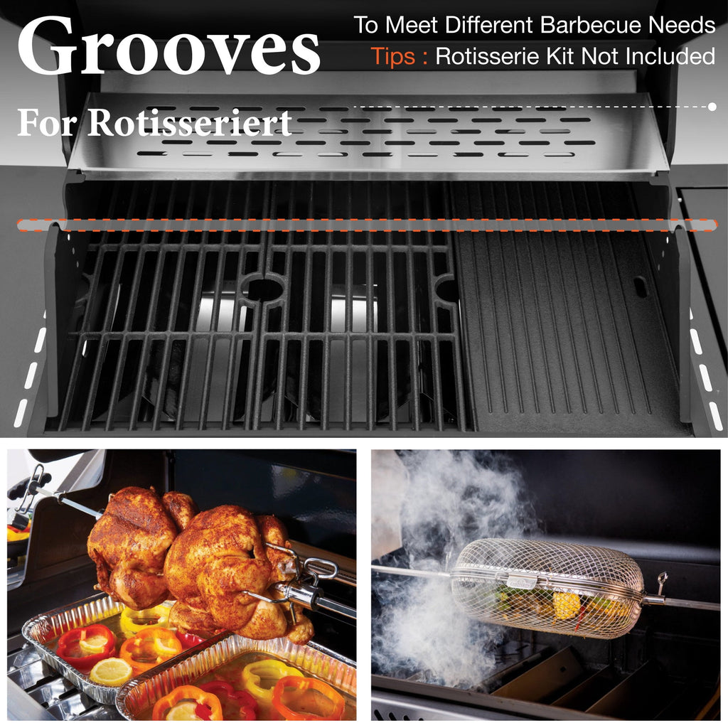 MF Studio 4 Burner Propane Gas Grill and Griddle Combo with Side Burner BBQ Grill - Black