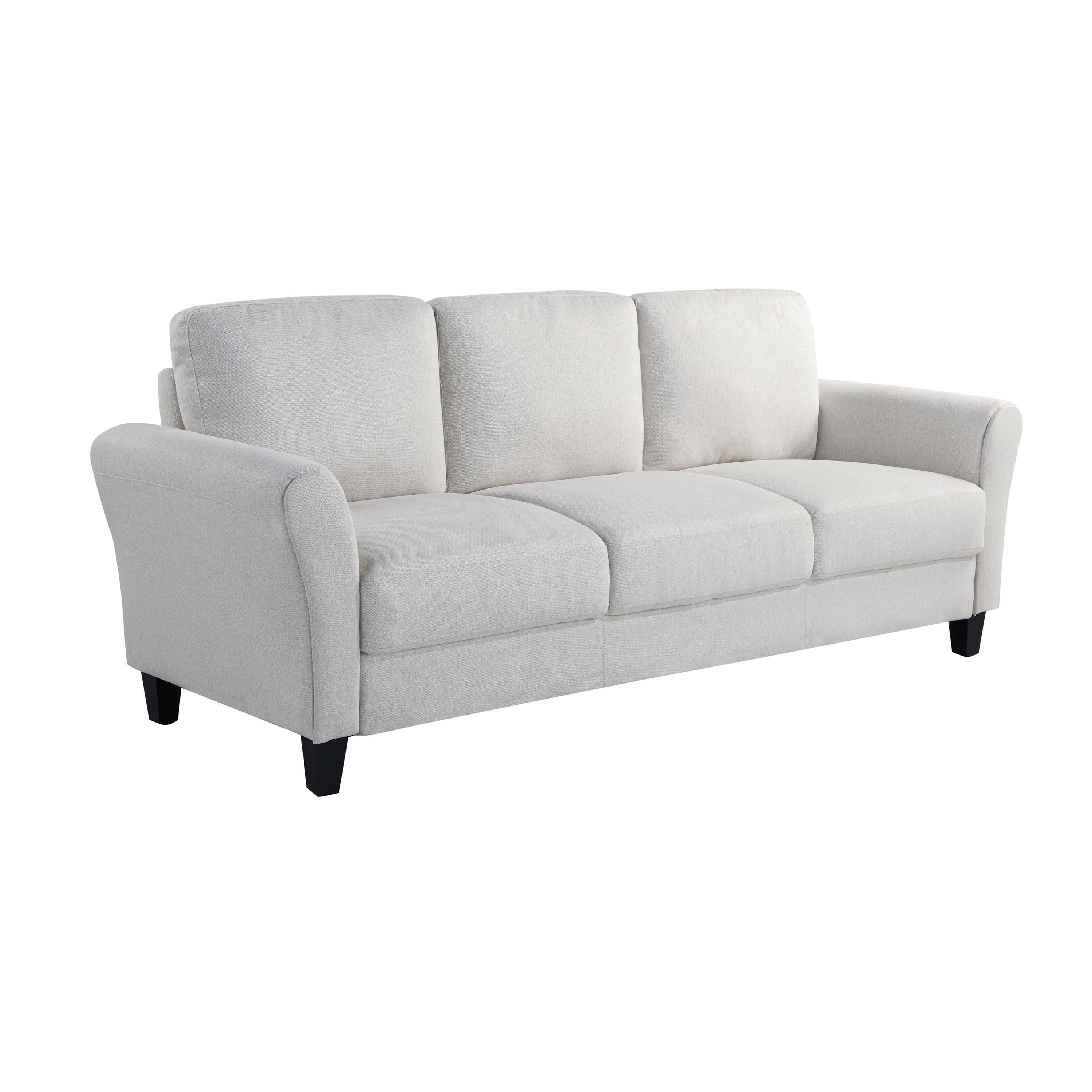 Lifestyle Solutions Alexa Sofa with Rolled Arms, Gray Fabric