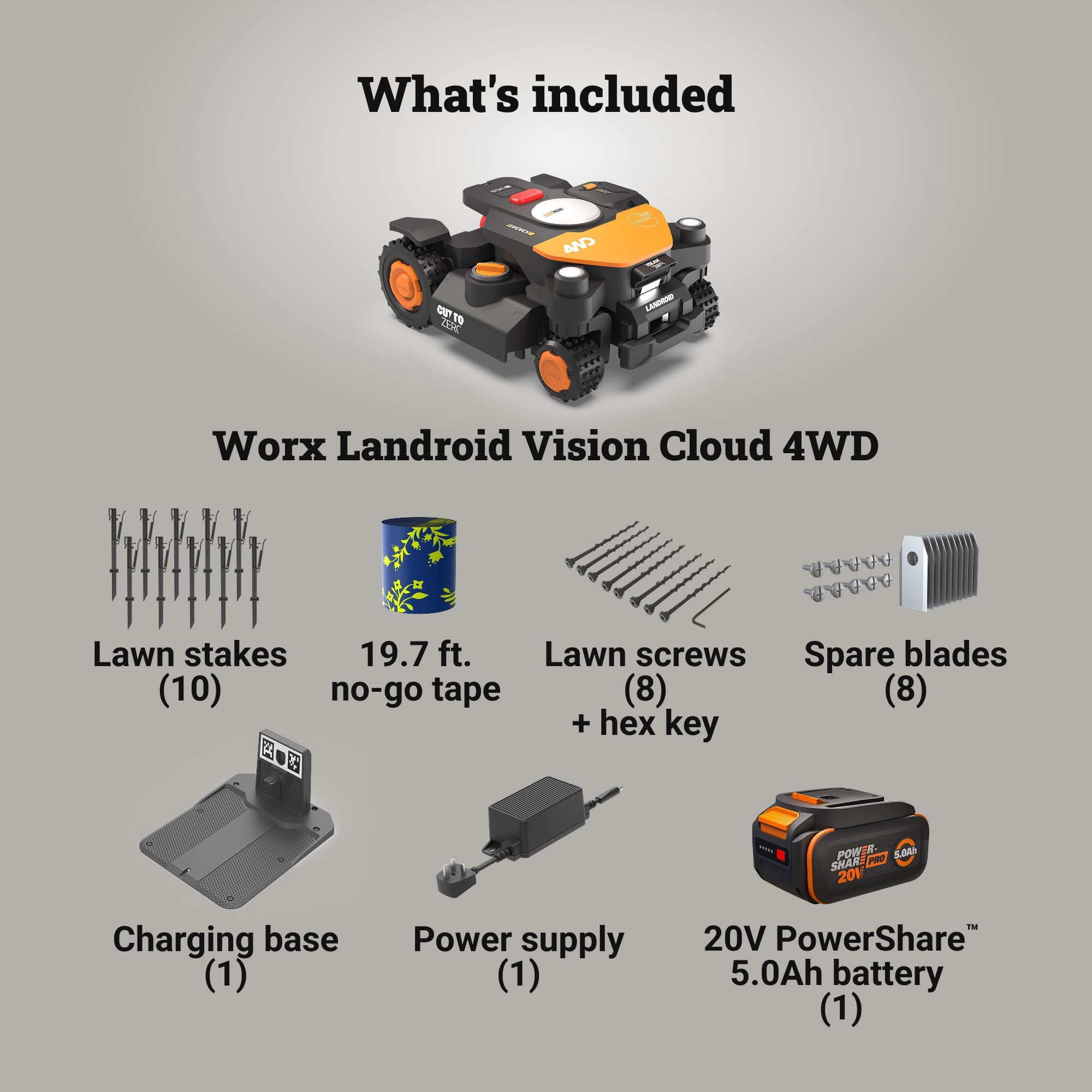 Worx WR346 Landroid Vision Cloud 4WD Robotic Lawn Mower (1½ Acre)