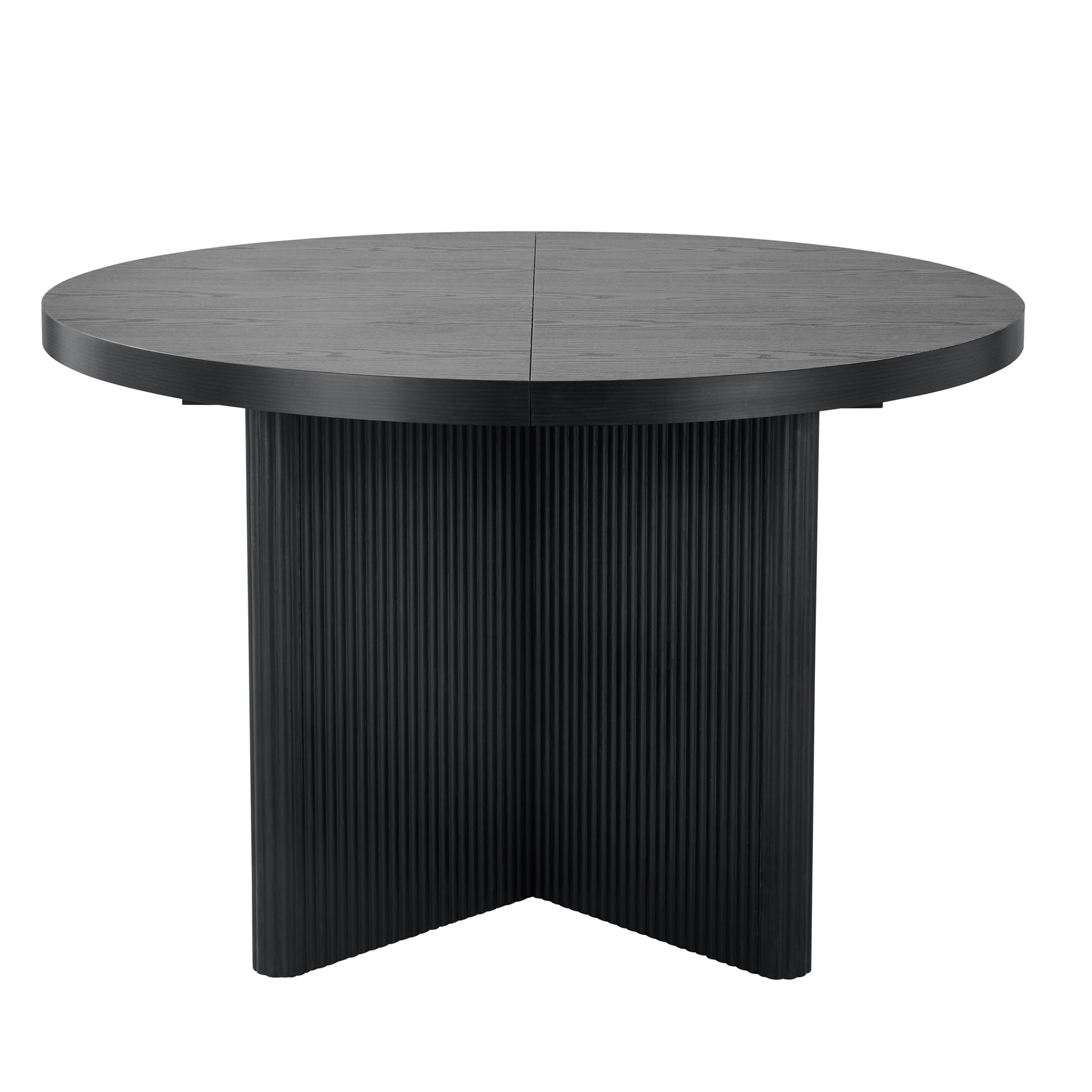 Better Homes & Gardens Lillian Fluted Round Expandable Dining Table, Walnut Finish
