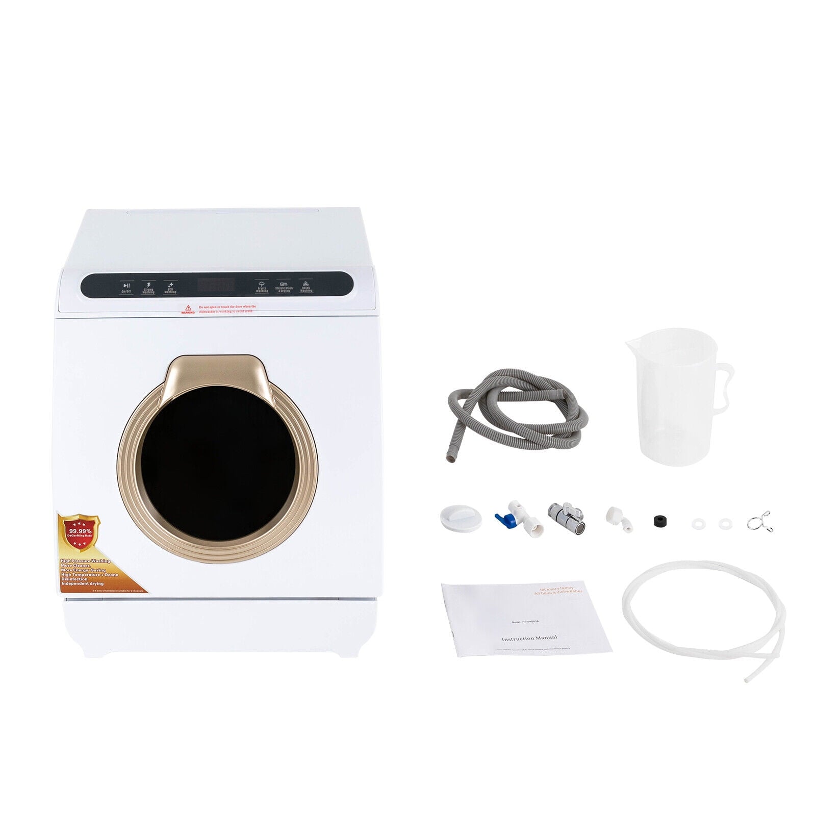 Portable Countertop Dishwasher Air Drying 5 Programs W/ 7L Water Tank 110V